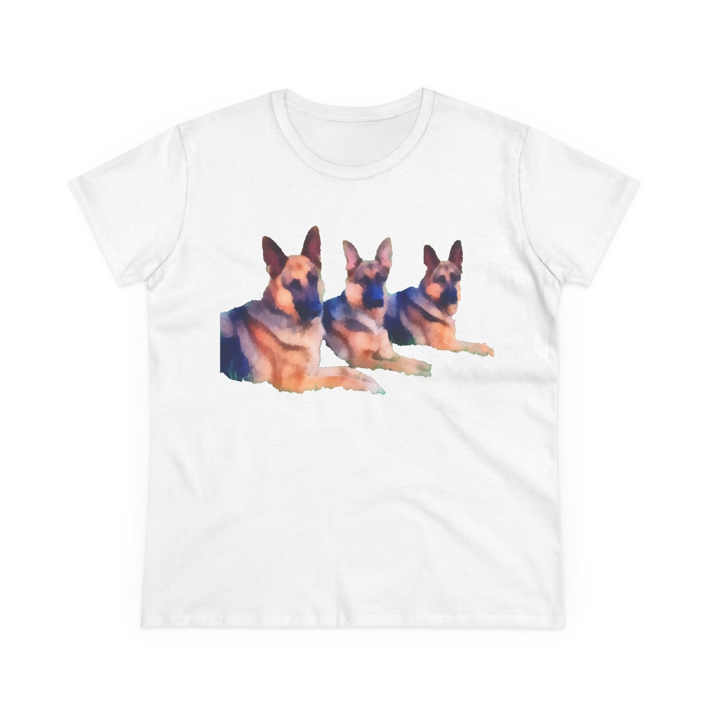 German Shepherd 'Trio' Women's Midweight Cotton Tee