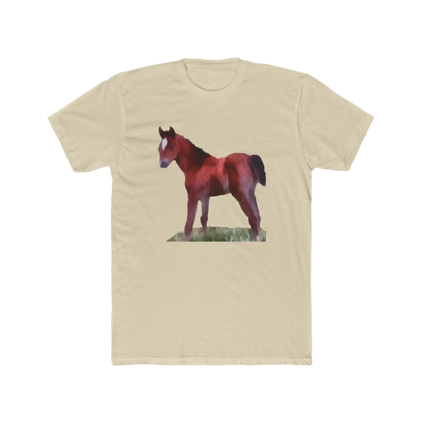 Horse 'Contata' - Men's Fitted Cotton Crew Tee