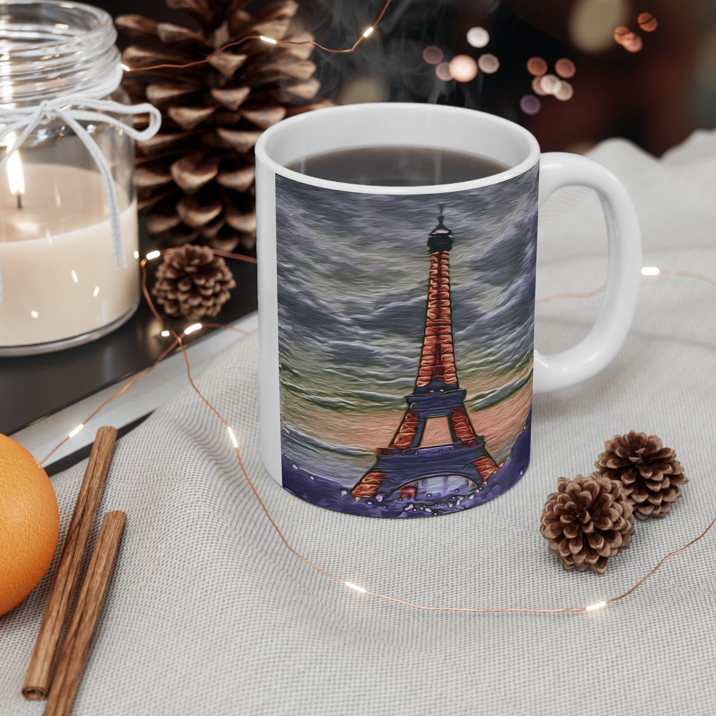 Eiffel Tower Sunset Ceramic Mug