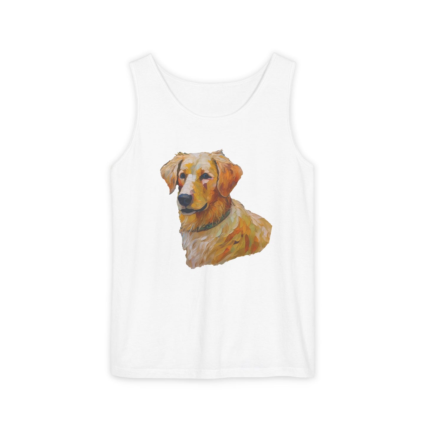 Golden Retriever Puppy - Unisex Relaxed Fit Garment-Dyed Tank Top