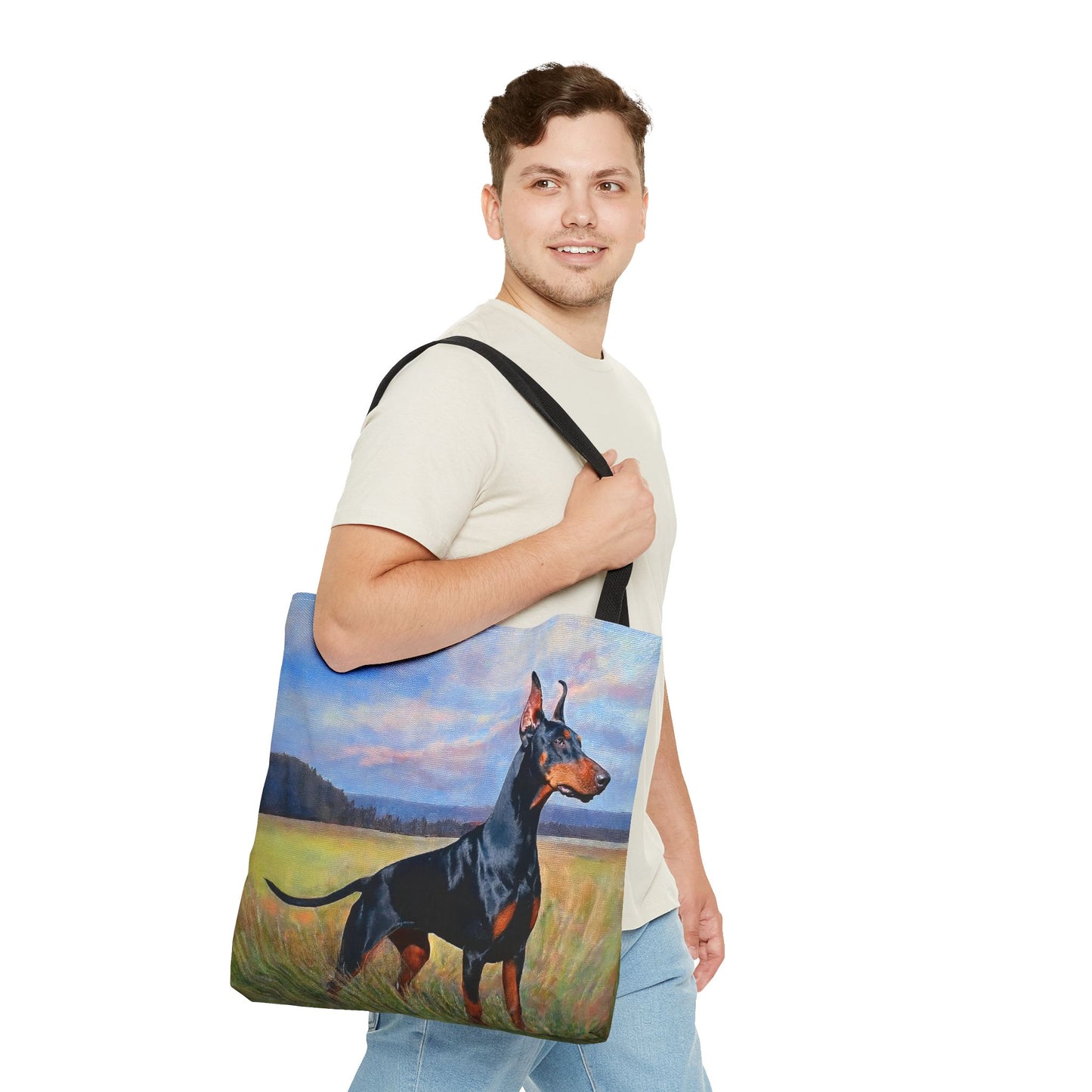 Doberman Pinscher Polyester Tote Bag (AOP)