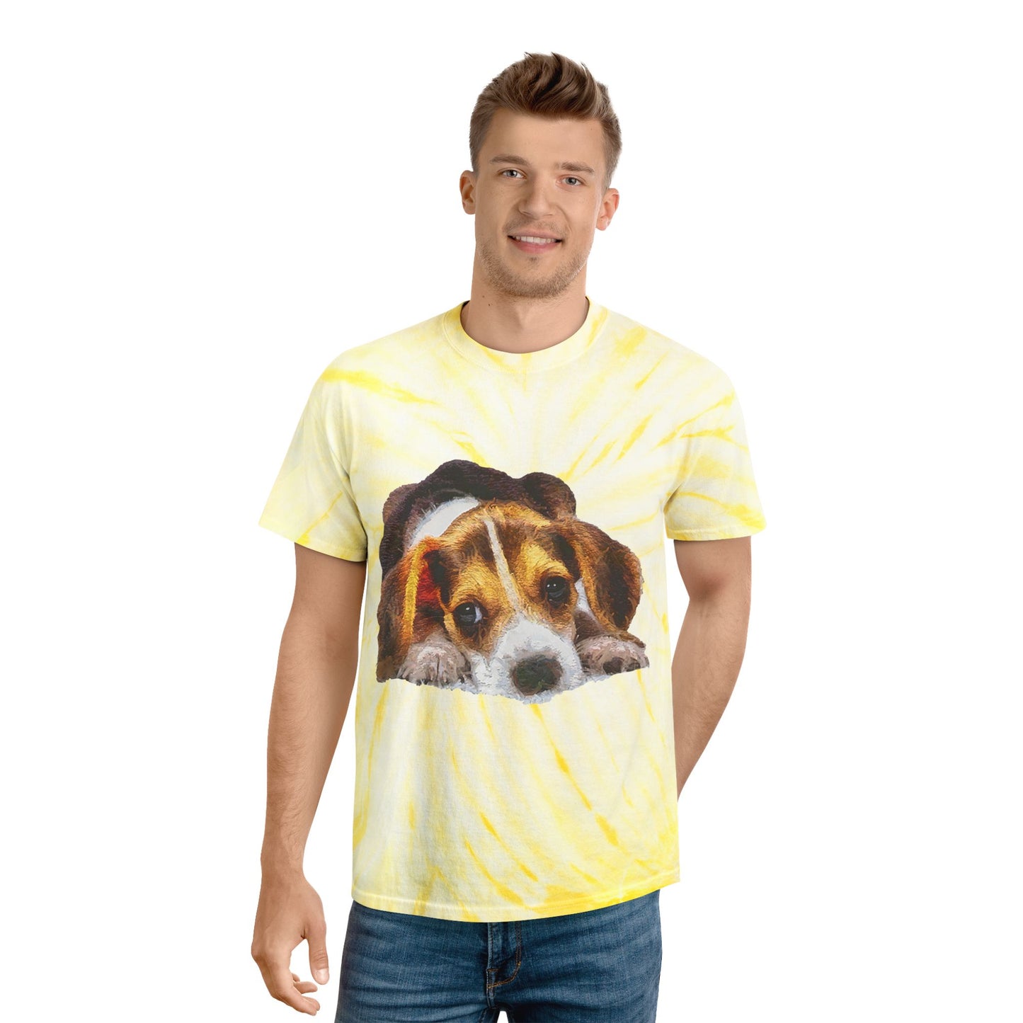 Beagle 'Daisy Mae' Unisex Cotton Tie-Dye Tee, Cyclone