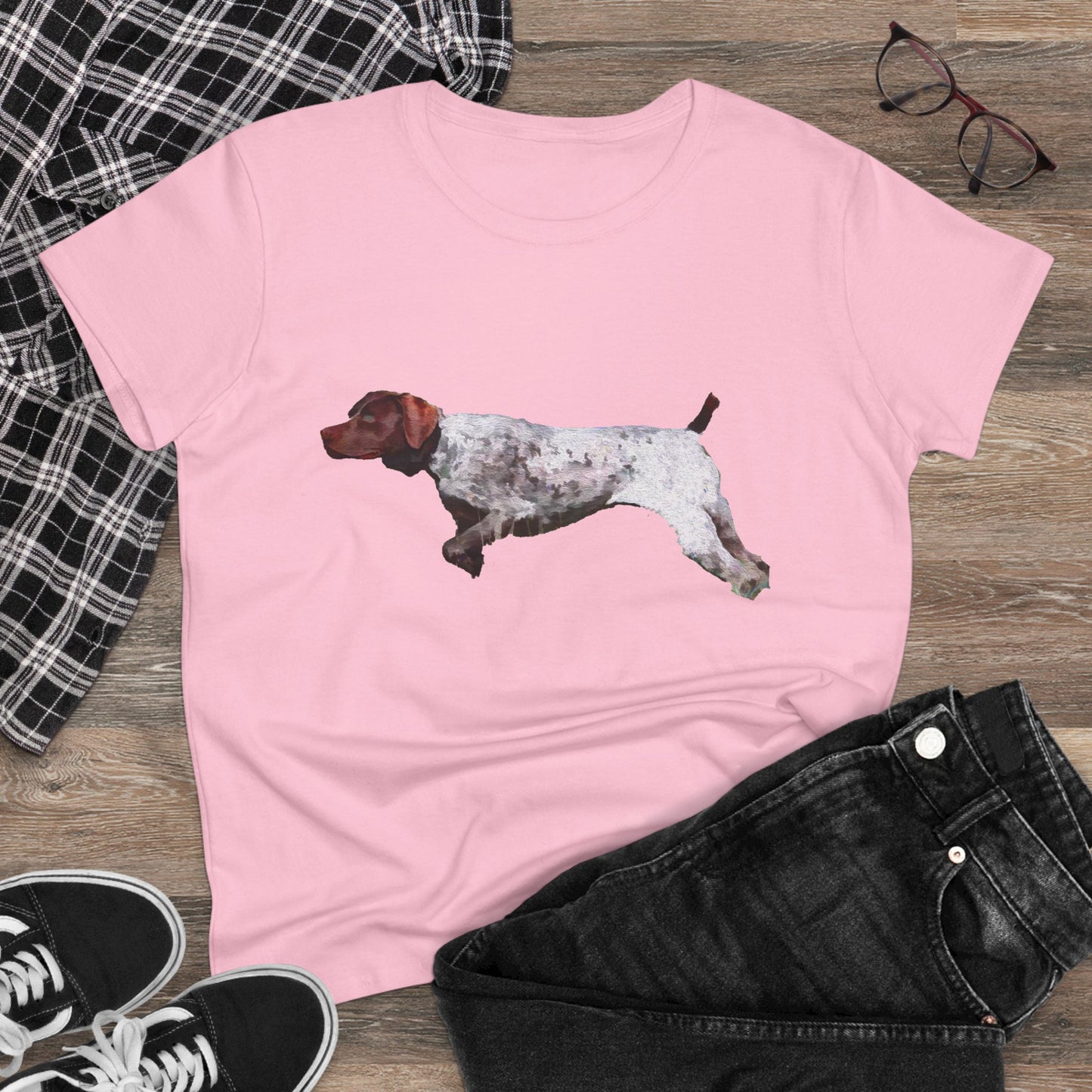 On Point Women's Midweight Cotton Tee for German Shorthaired Pointers