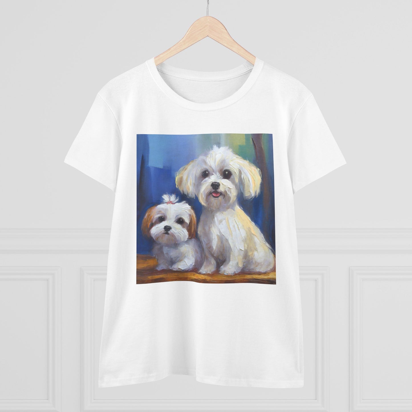 Maltese Puppies Women's Midweight Cotton Tee