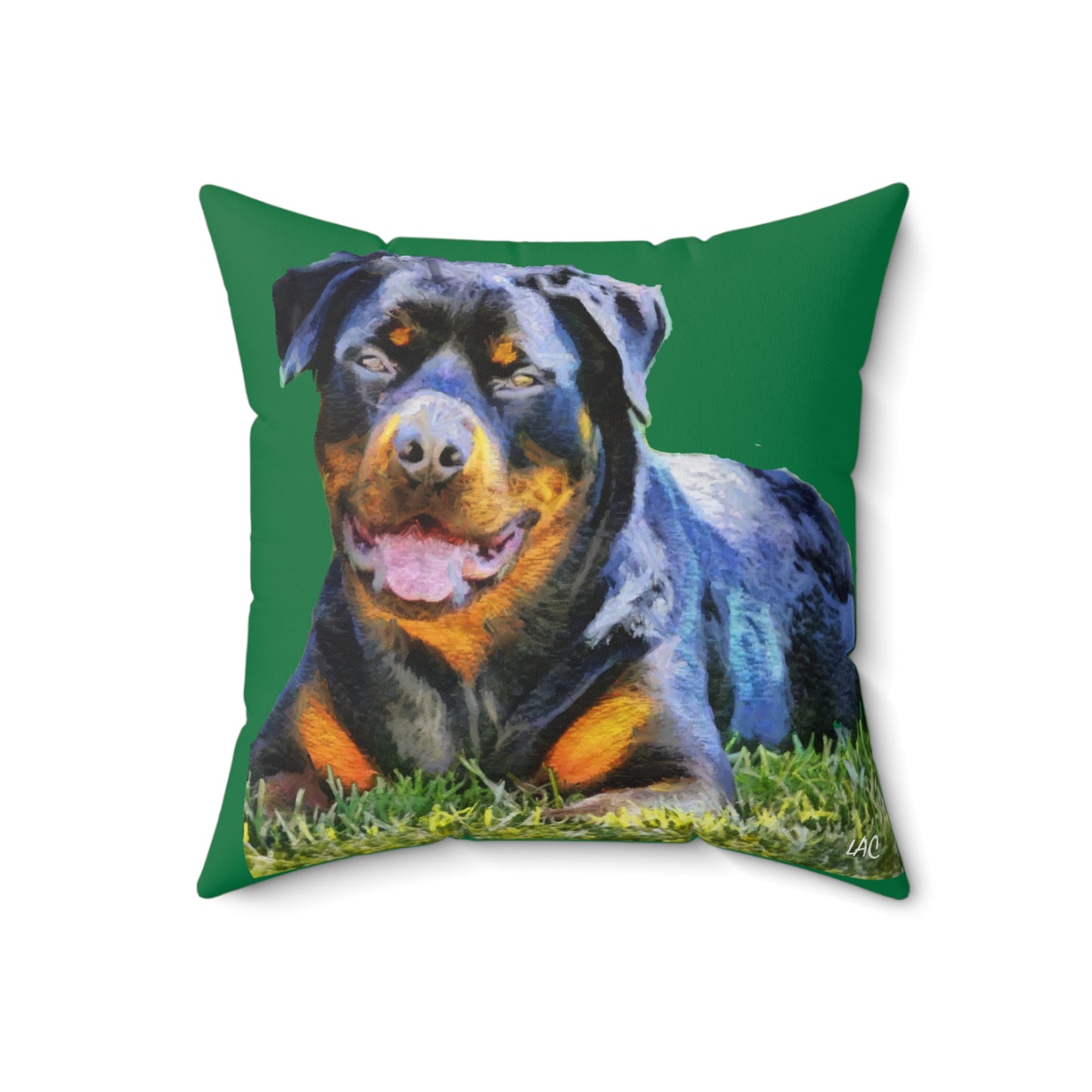 Rottweiler 'Lina' Spun Polyester Throw Pillow