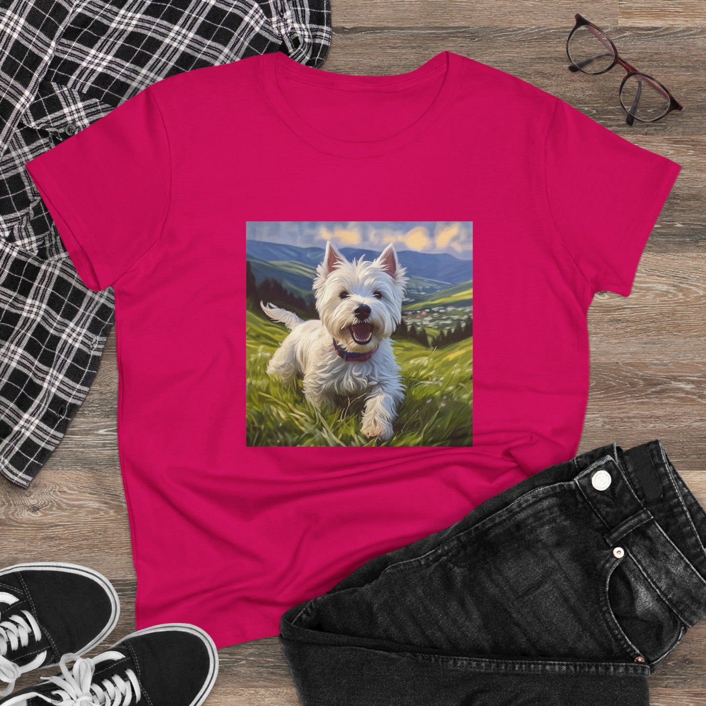 Westie #2 - West Highland Terrier - Women's Midweight Cotton Tee