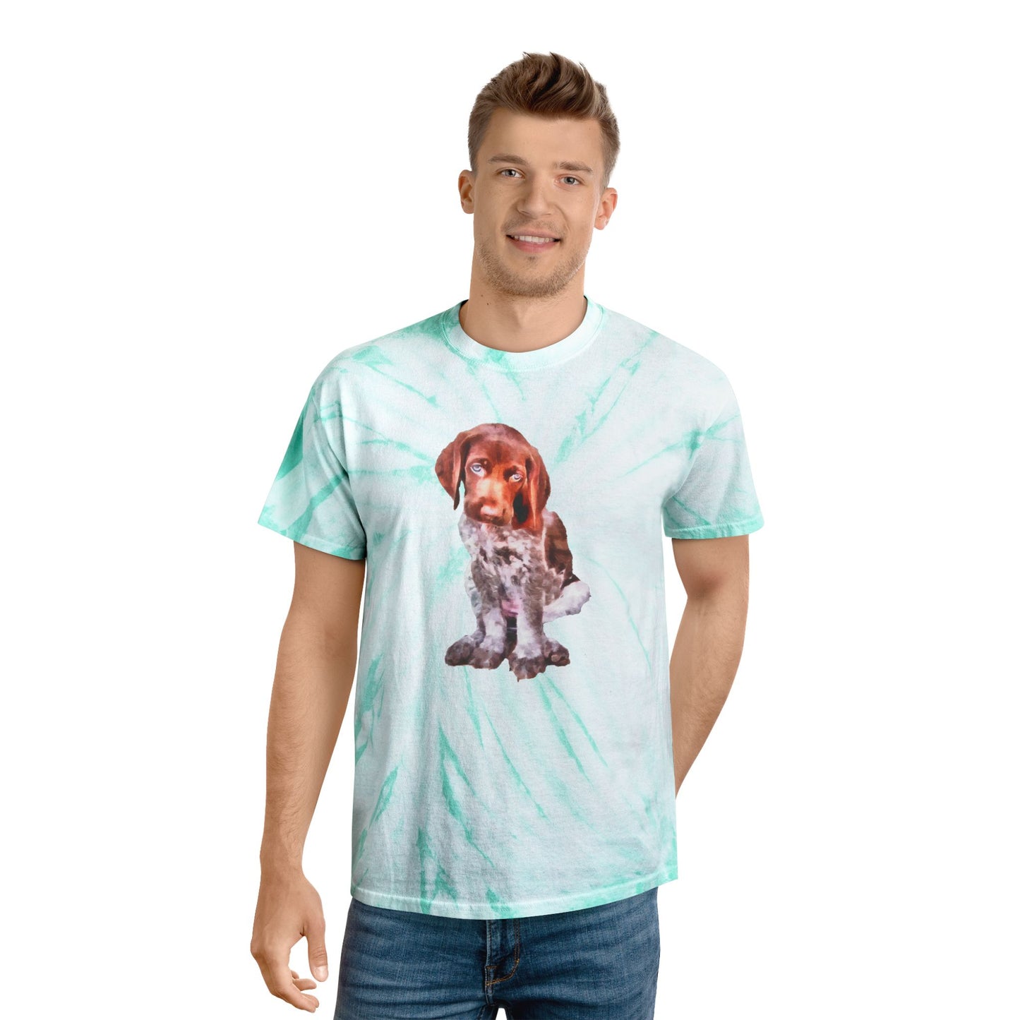 German Shorthair Pointer 'Benny' Unisex Tie-Dye Tee, Cyclone
