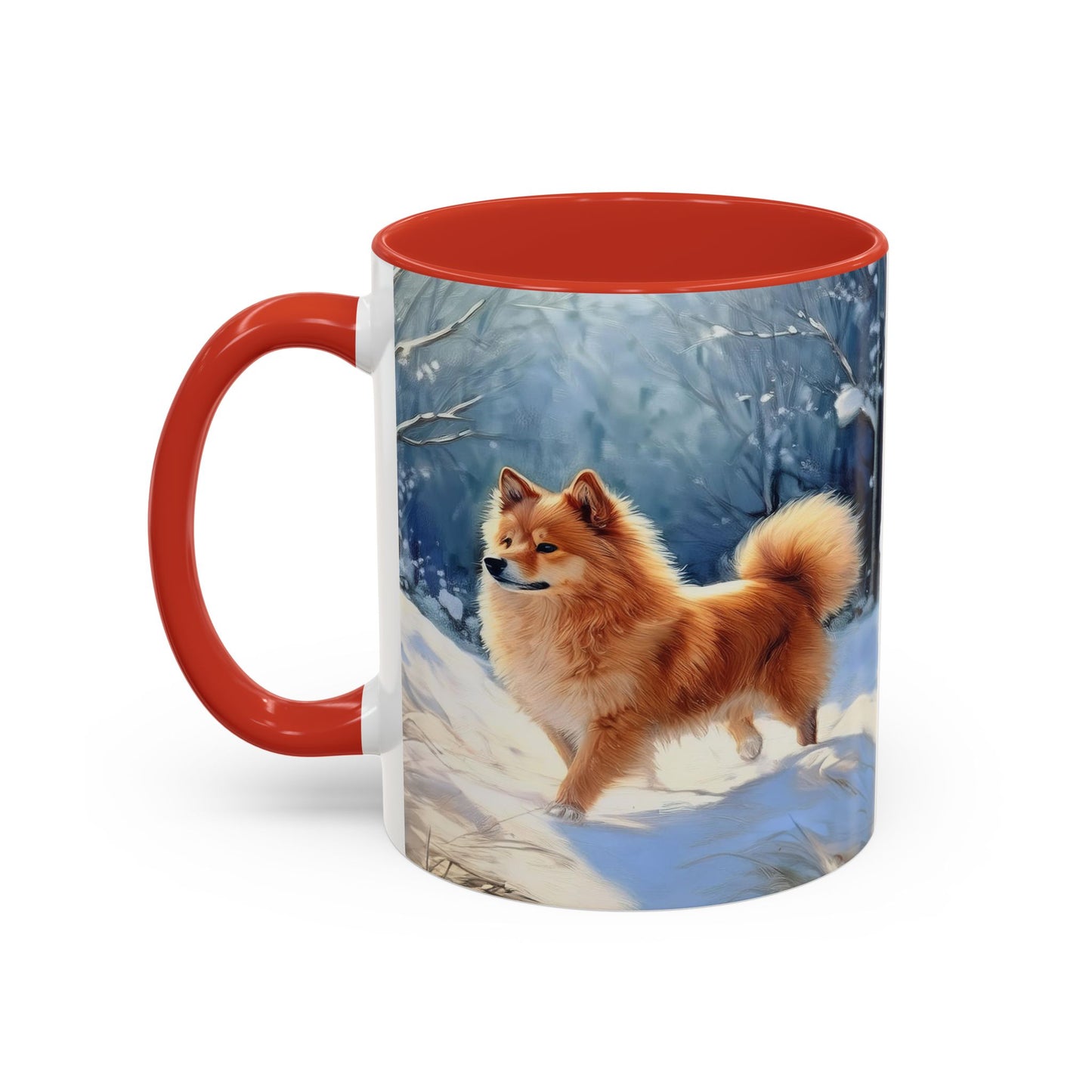 Finnish Spitz - Ceramic Accent Coffee Mug - Two Sizes of Delight