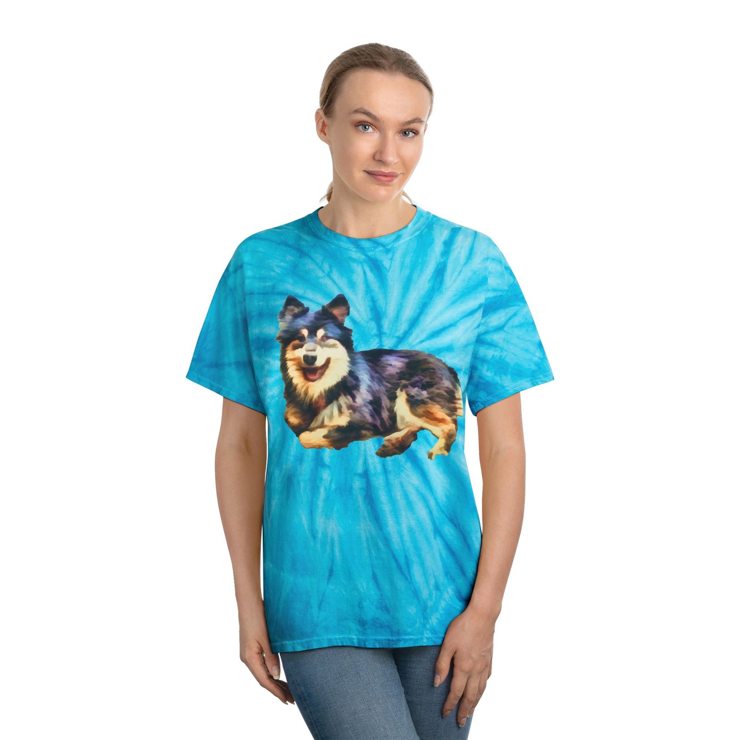 Finnish Lapphund Unisex Cotton Tie-Dye Tee, Cyclone