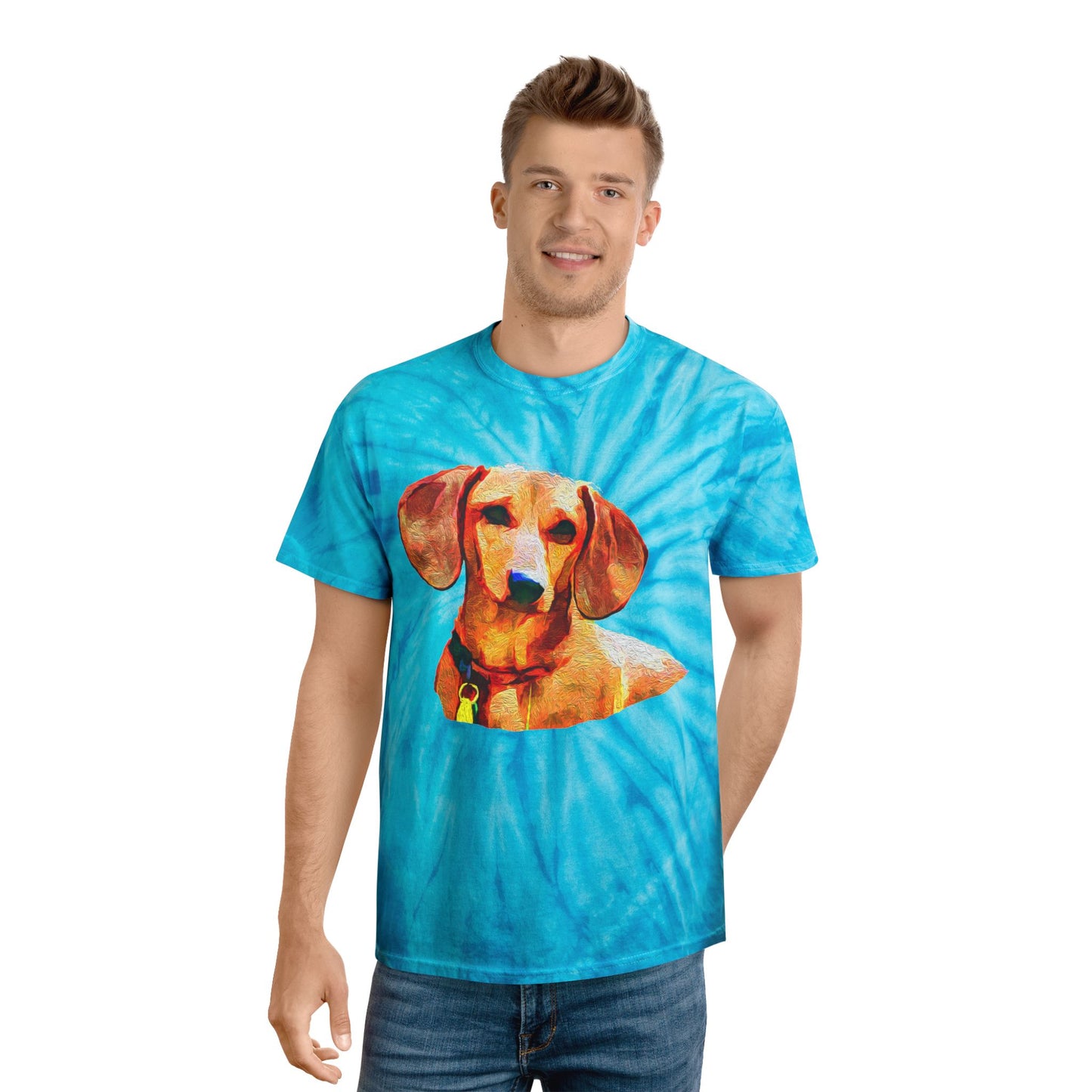 Dachshund 'Daisy' Unisex Cotton Tie-Dye Tee, Cyclone