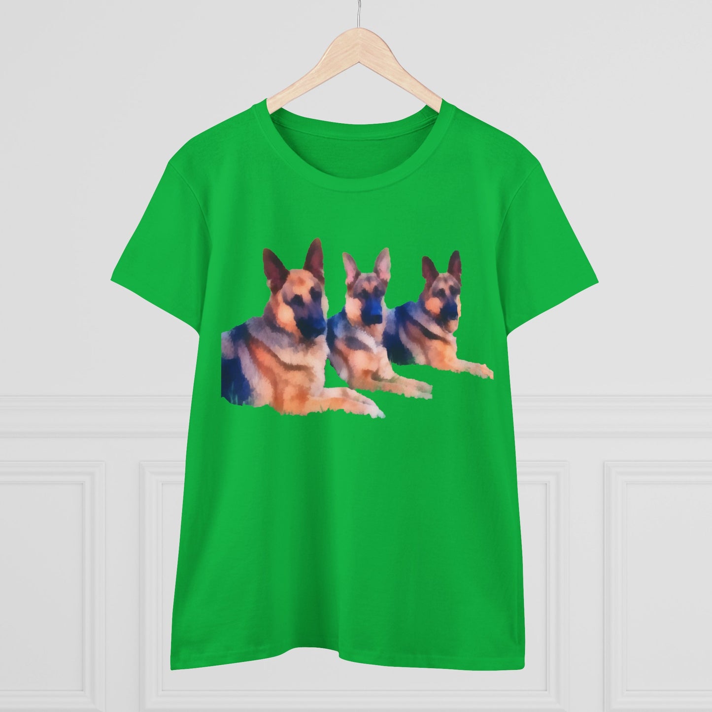 German Shepherd 'Trio' Women's Midweight Cotton Tee