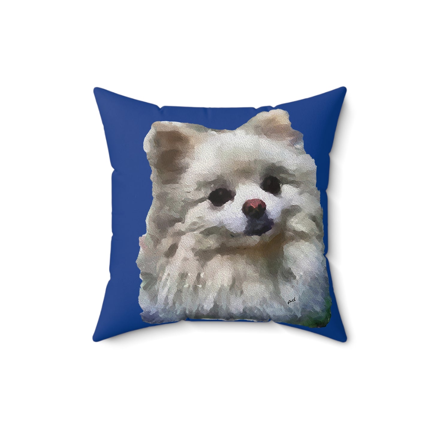 Pomeranian 'Snowball' - Spun Polyester Throw Pillow