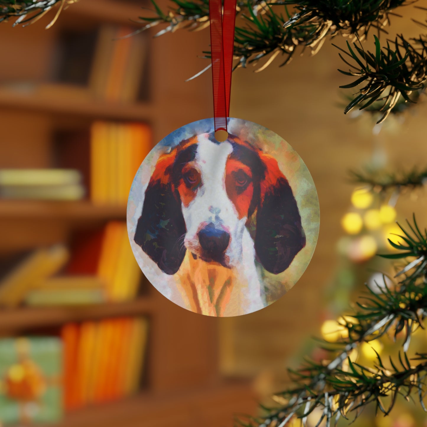 Treeing Walker Coonhound Christmas Tree Metal Ornaments