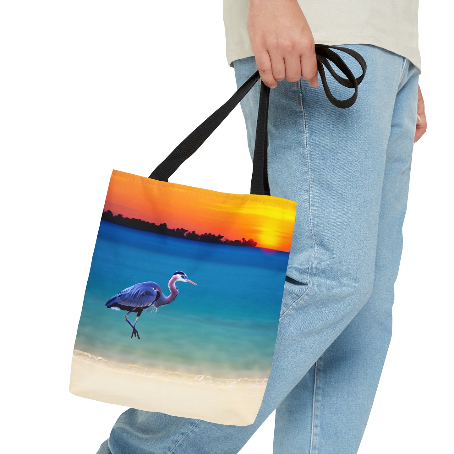 Blue Heron in Sunset - Tote Bag