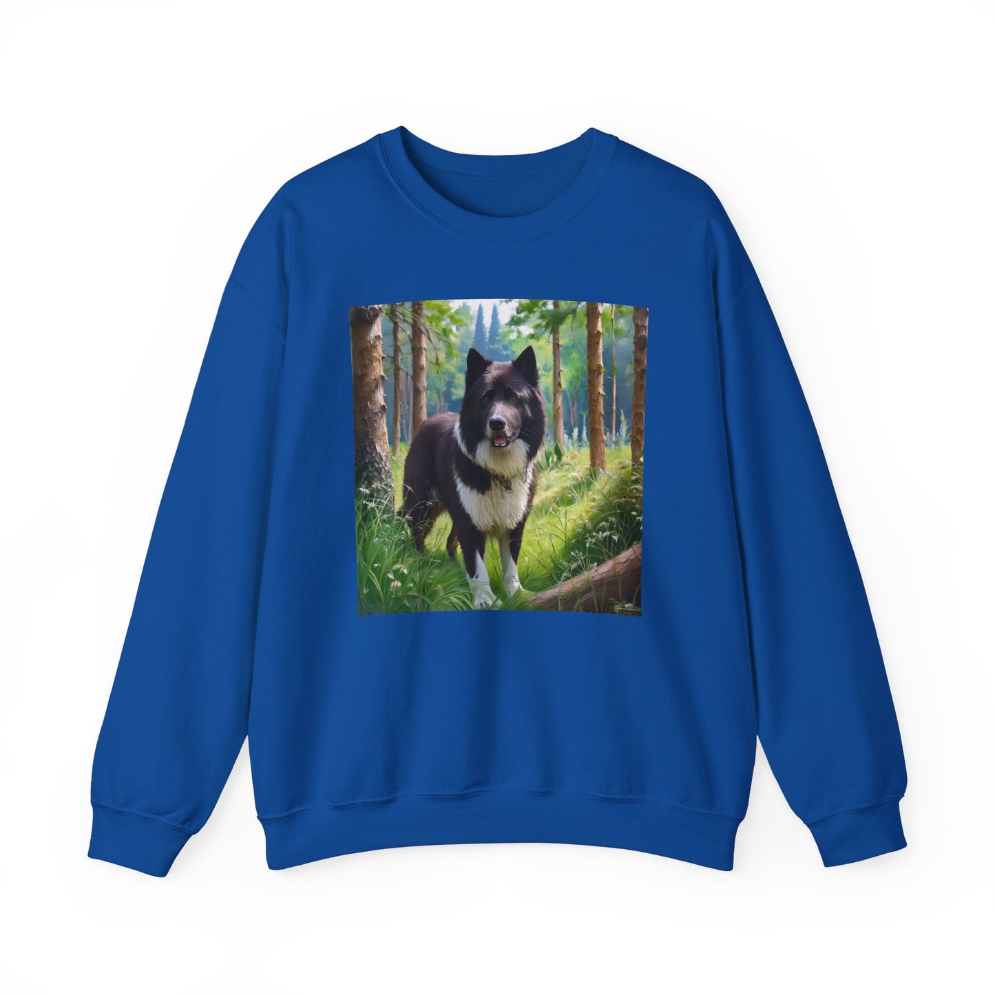 Exquisite Comfort: Karelian Bear Dog Unisex 50/50 Crewneck Sweatshirt
