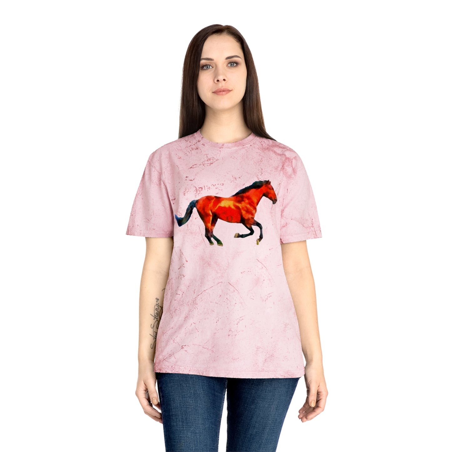 Horse 'Old Red' Unisex Cotton Color Blast T-Shirt