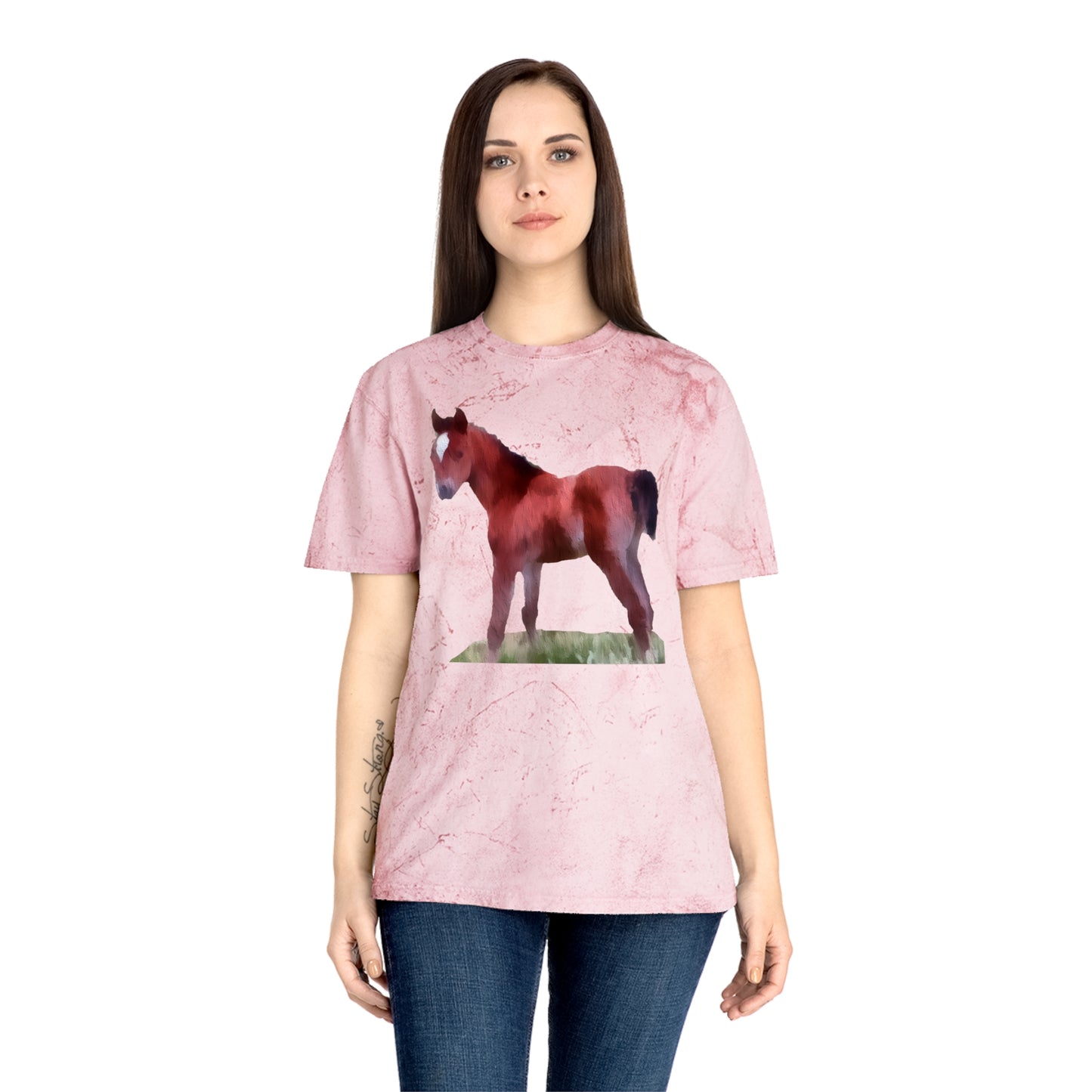 Horse 'Contata' Unisex Cotton Color Blast T-Shirt