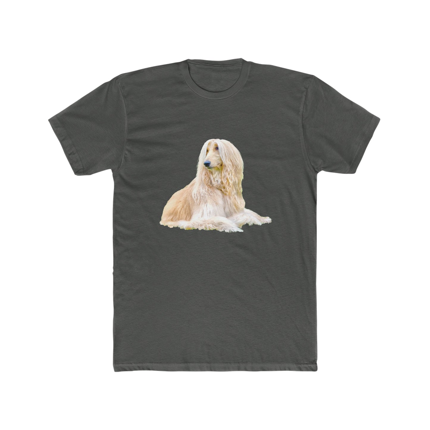 Afghan Hound Men's Cotton Crew Tee: Elegance Redefined