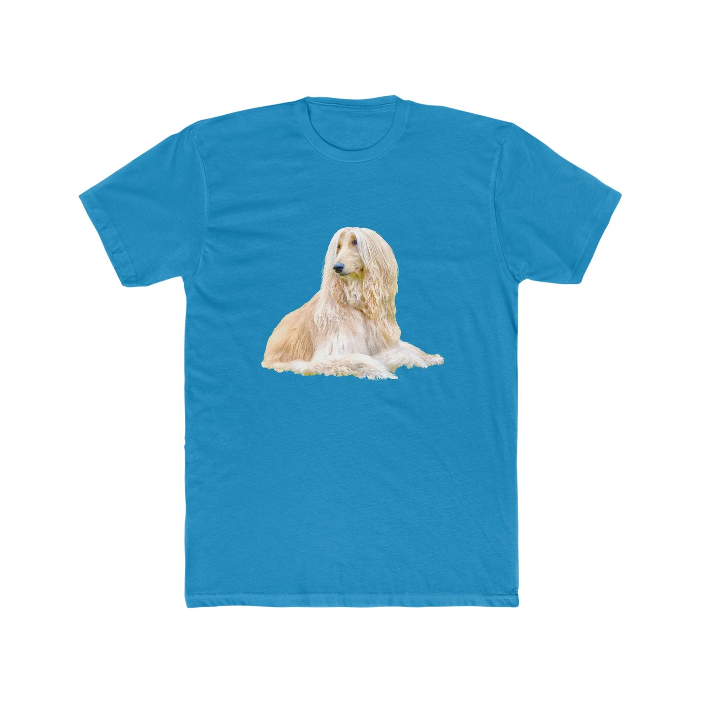 Afghan Hound Men's Cotton Crew Tee: Elegance Redefined