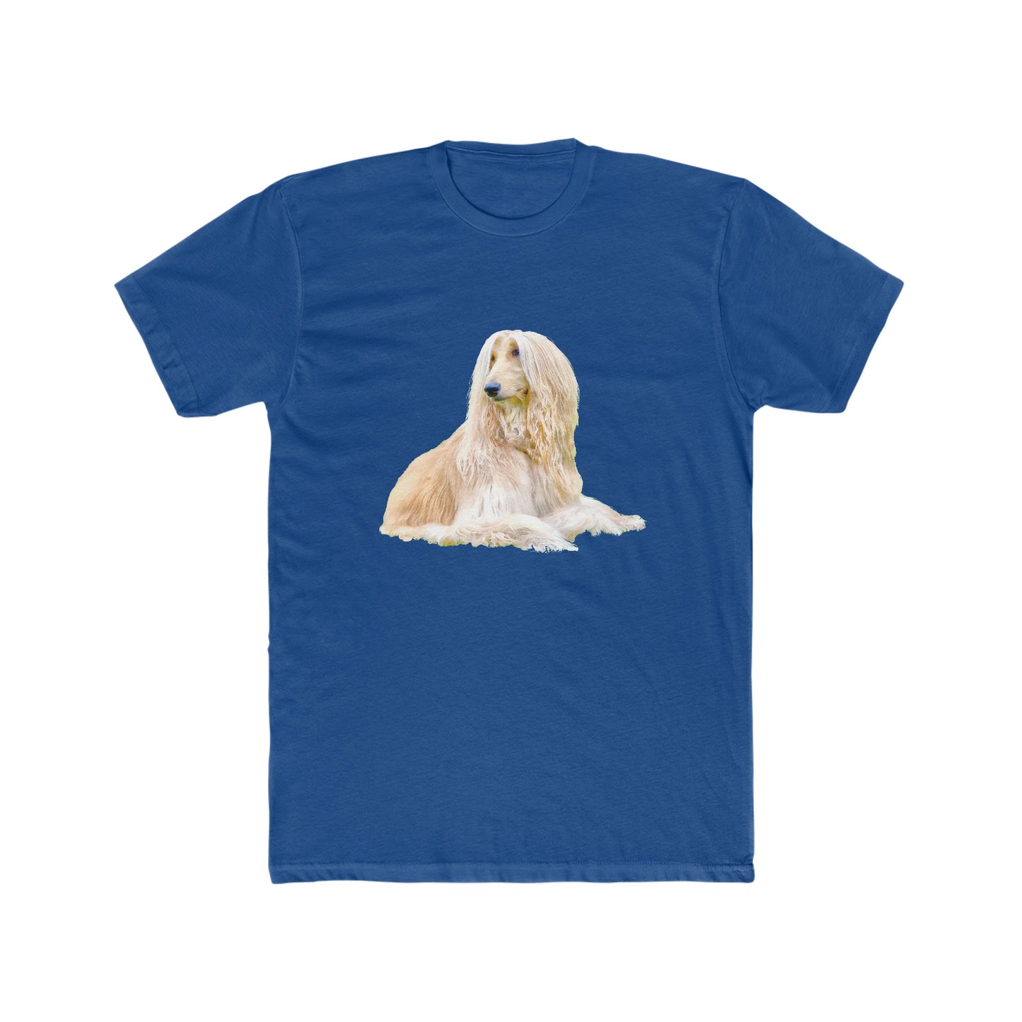 Afghan Hound Men's Cotton Crew Tee: Elegance Redefined