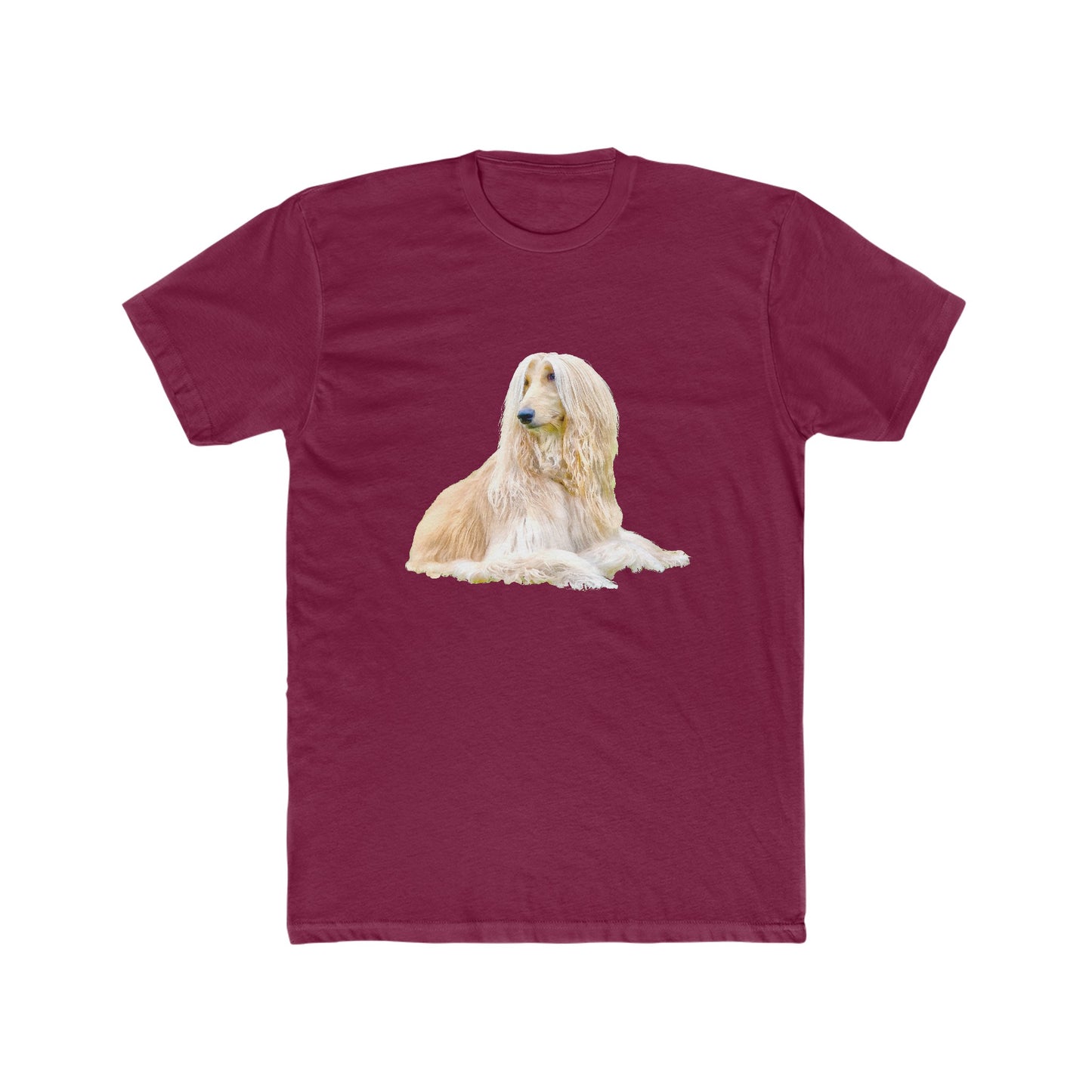 Afghan Hound Men's Cotton Crew Tee: Elegance Redefined