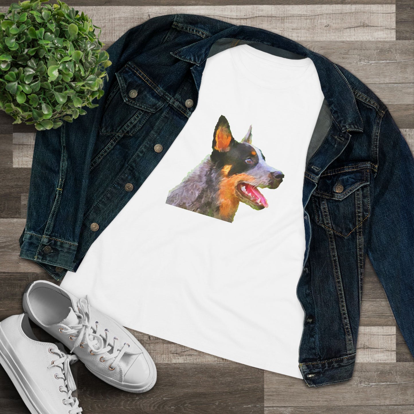 Blue Heeler - Australian Cattle Dog 'Percy' Women's Relaxed Fit Cotton Tee