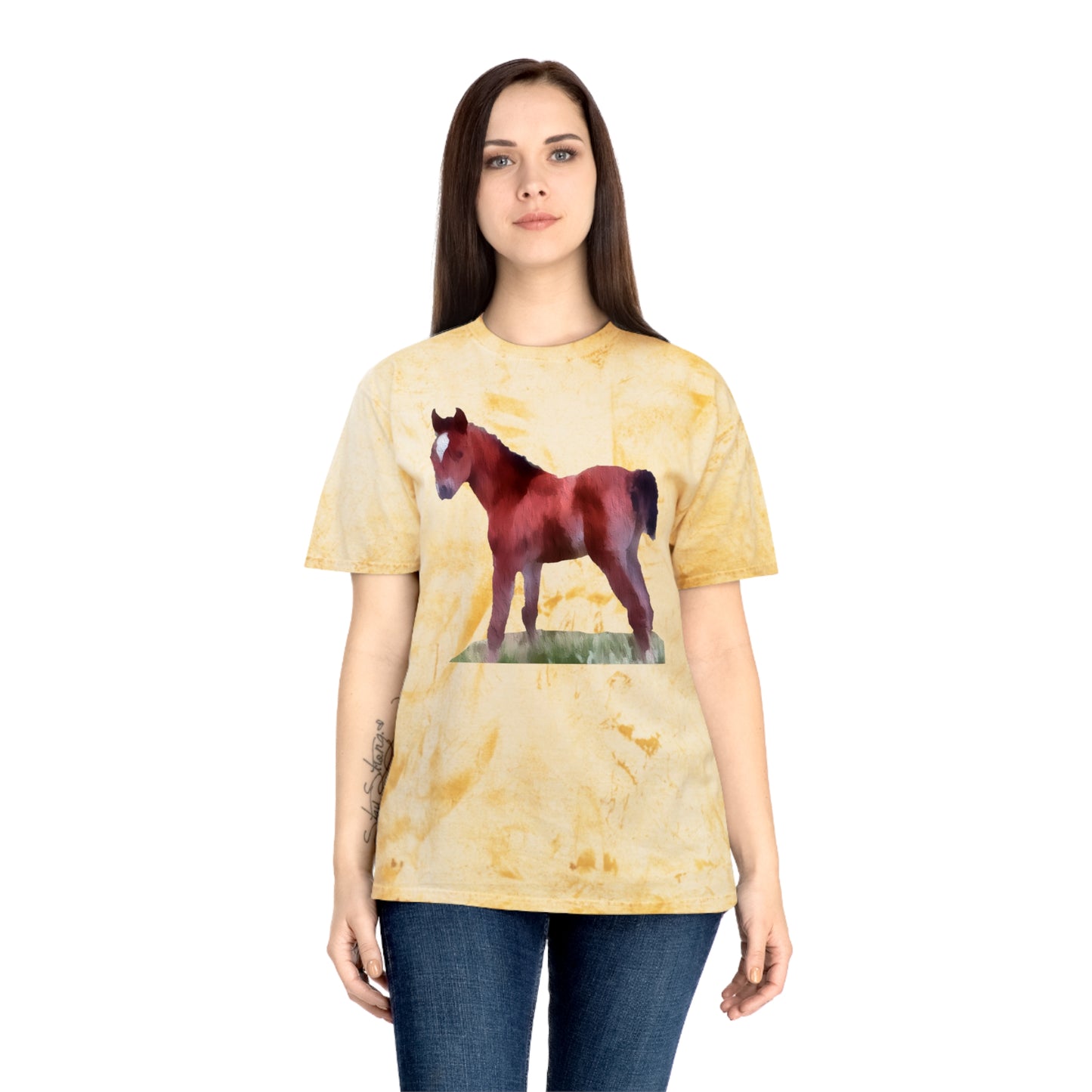Horse 'Contata' Unisex Cotton Color Blast T-Shirt