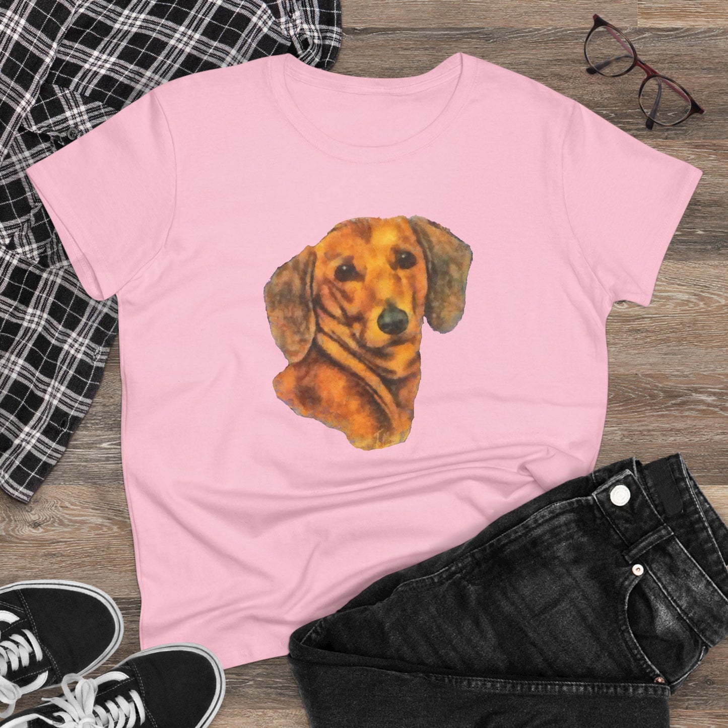 Dachshund 'Doxie #1' Women's Midweight Cotton Tee