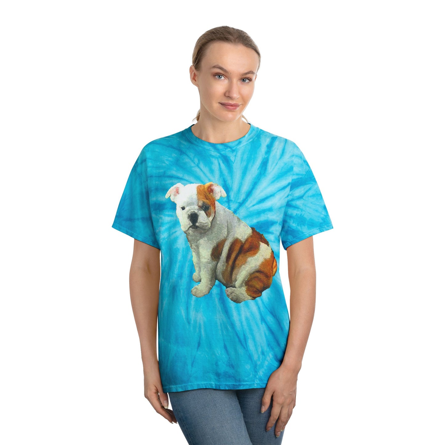 English Bulldog 'Bugsy' - Unisex Tie-Dye Tee, Cyclone