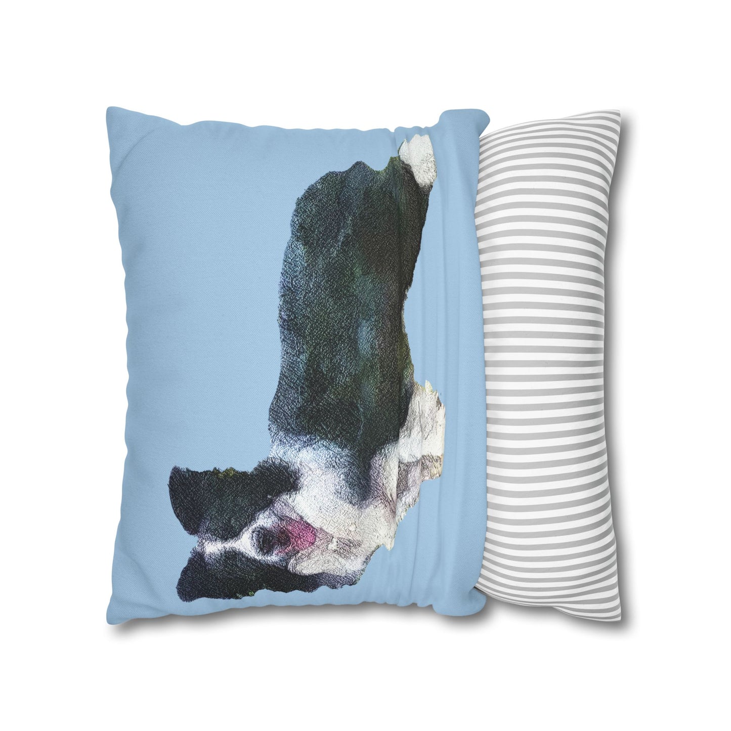 Border Collie '#1' Spun Polyester Throw Pillow