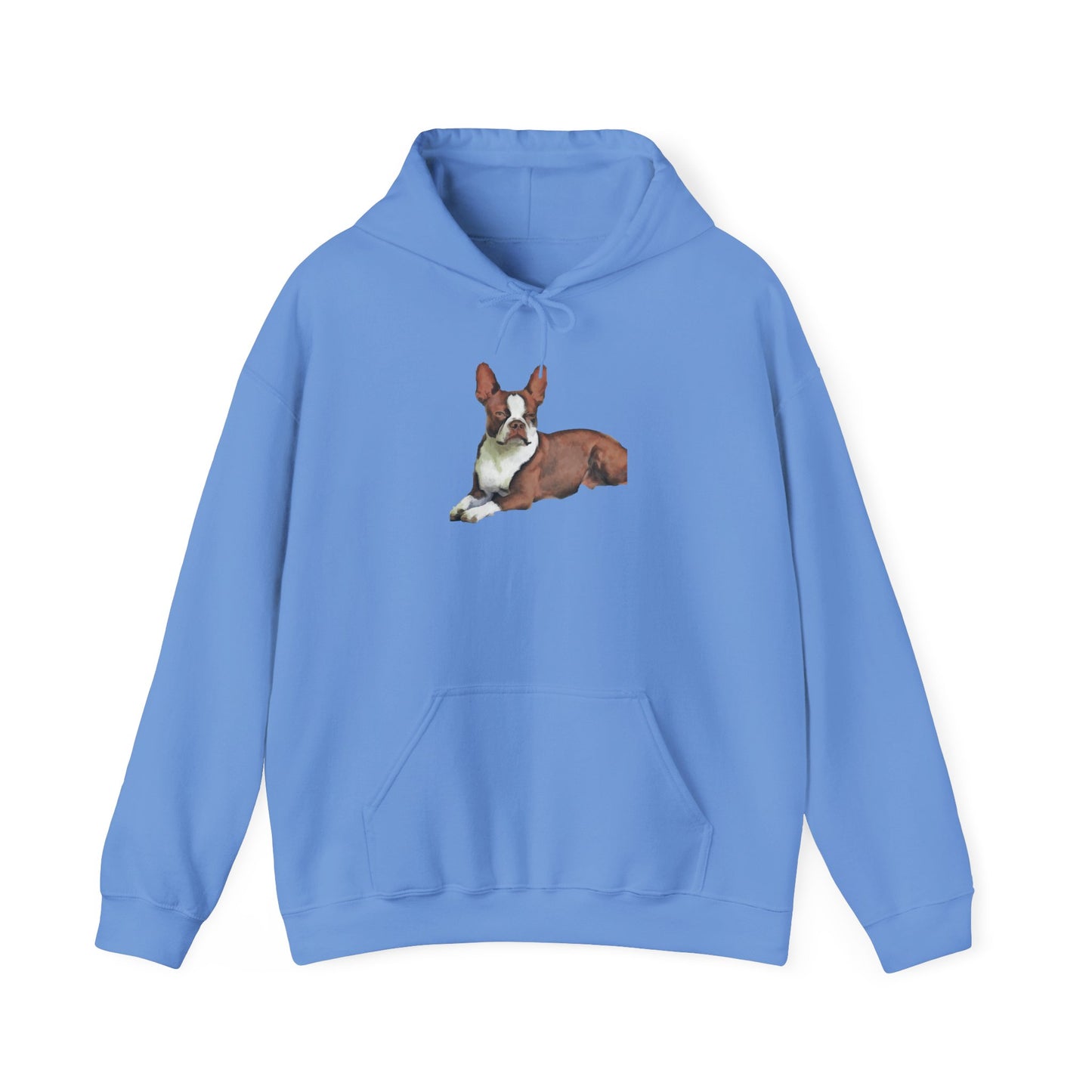 Boston Terrier Brown & White Unisex 50/50 Hooded Sweatshirt