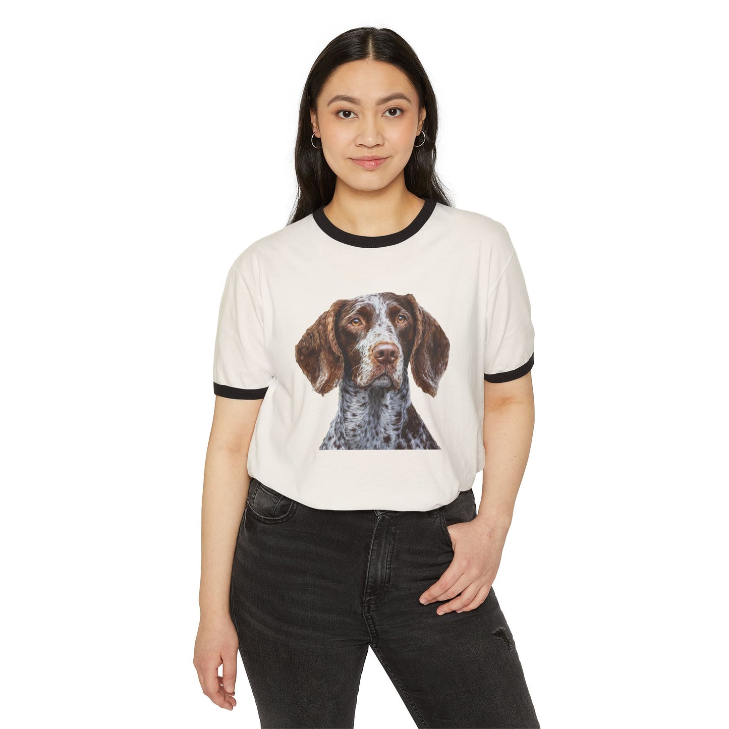 German Wirehaired Pointer Classic Cotton Ringer T-Shirt