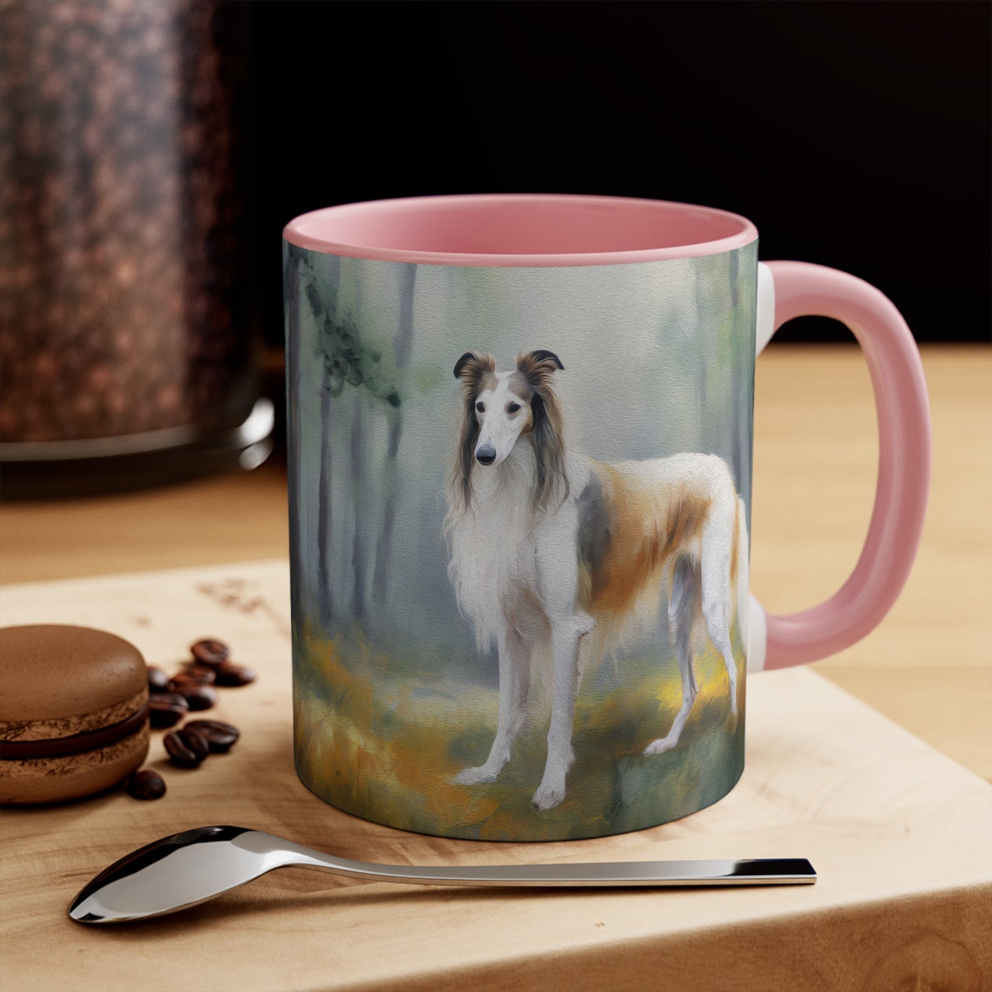 Elegant Borzoi 'Russian Wolfhound' Accent Mug with Artistic Flair