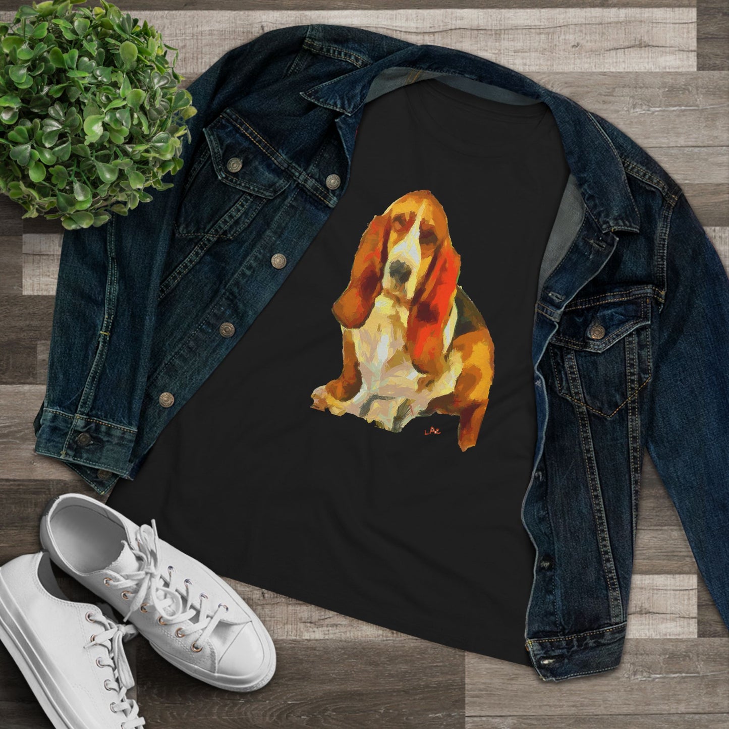 Basset Hound 'Lautrec' Women's Relaxed Fit Tee