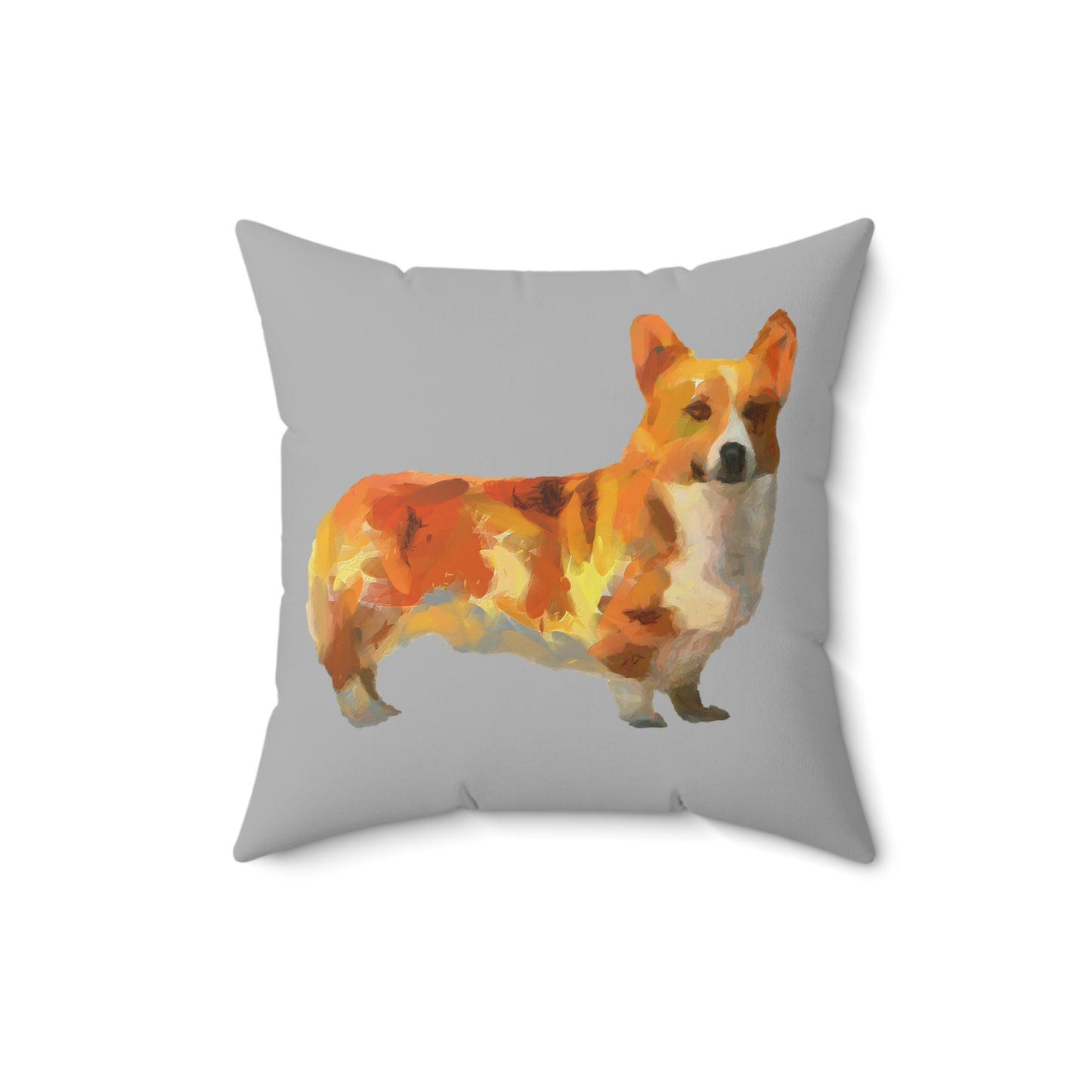 Pembroke Welsh Corgi Spun Polyester Throw Pillow