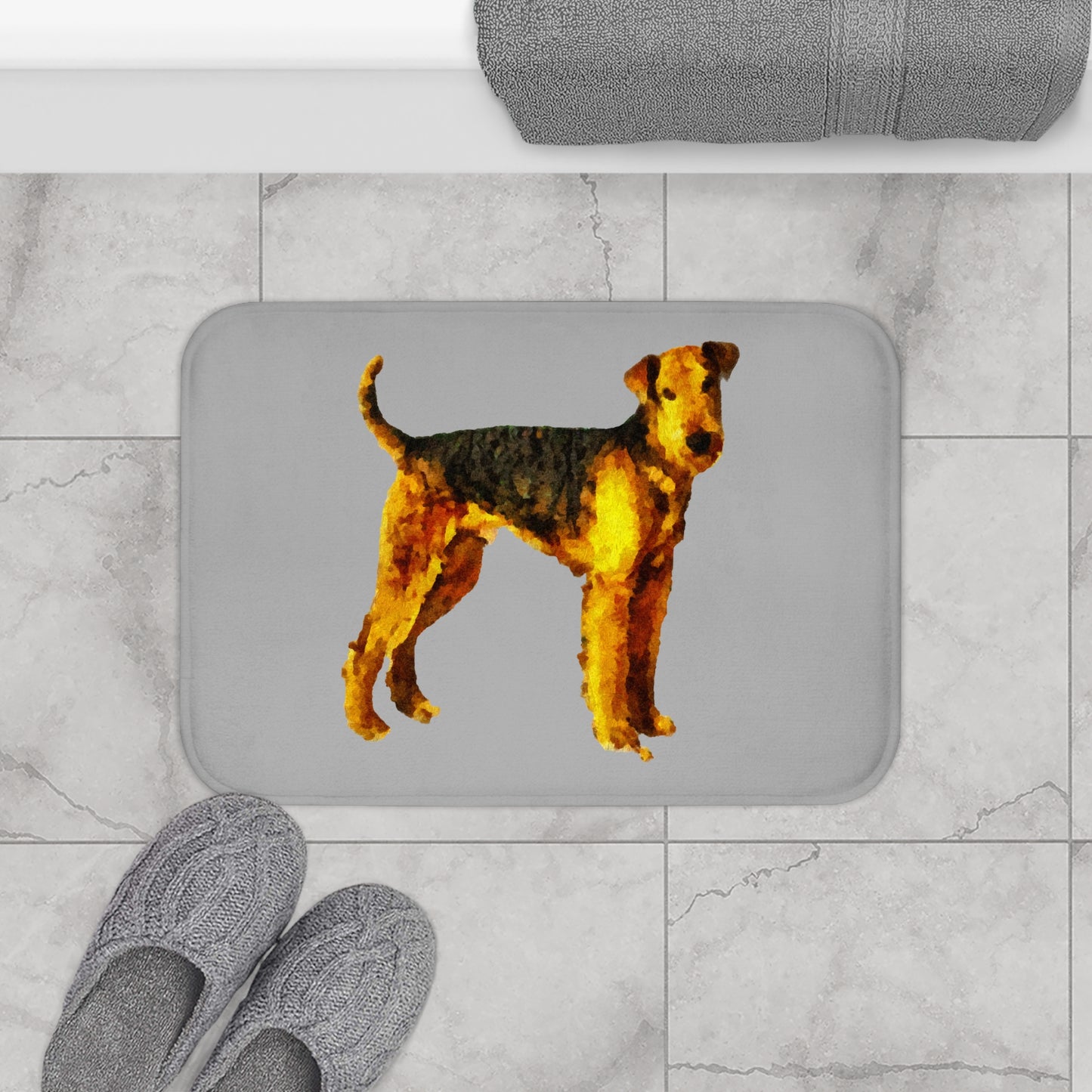 Airedale Terrier 'Lucy' Bathroom Rug Mat
