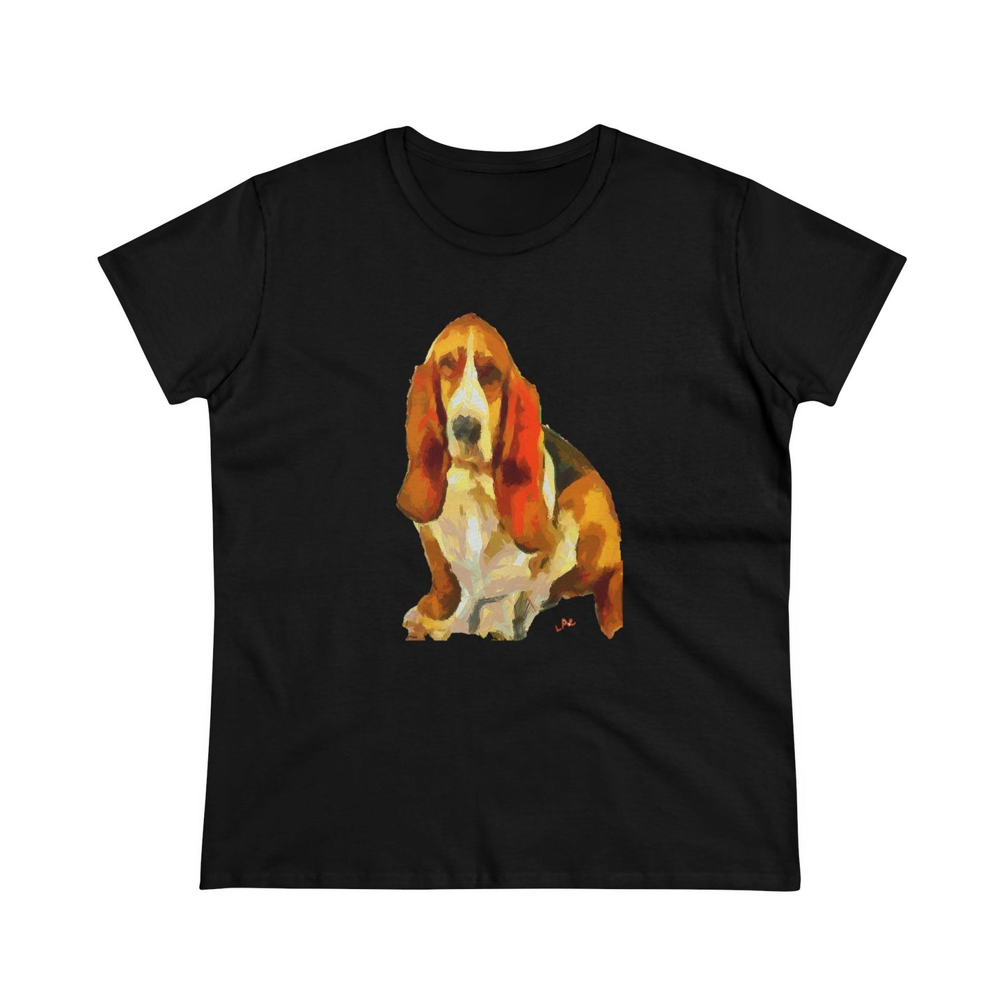 Basset Hound 'Lautrec' Women's Midweight Cotton Tee