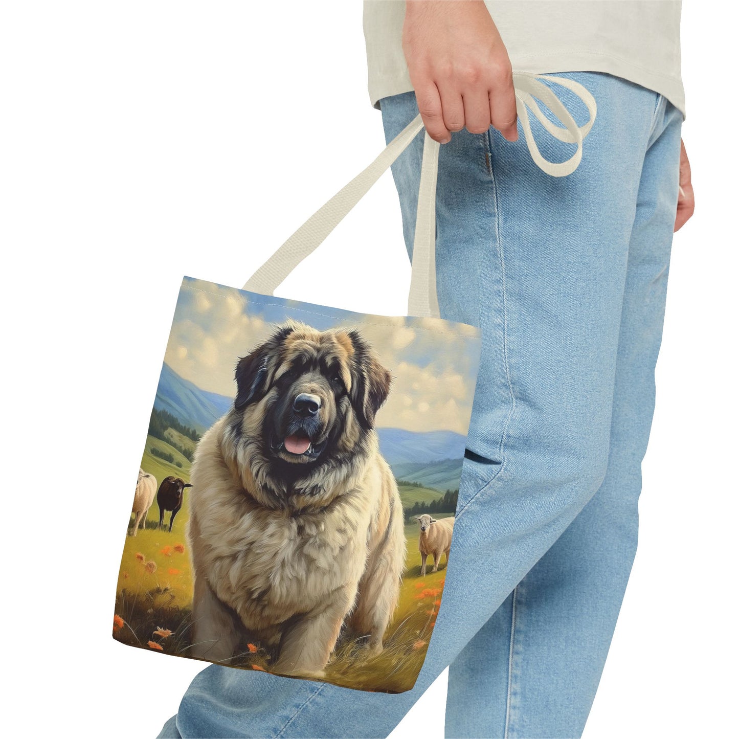 Caucasian Shepherd Dog Polyester Tote Bag (AOP)