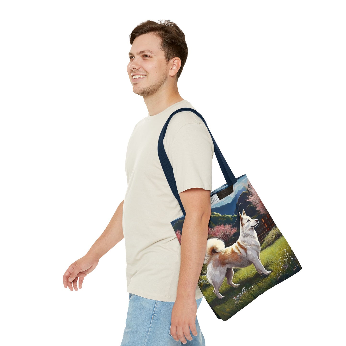 Kishu Ken Polyester Tote Bag - Adventure Awaits!
