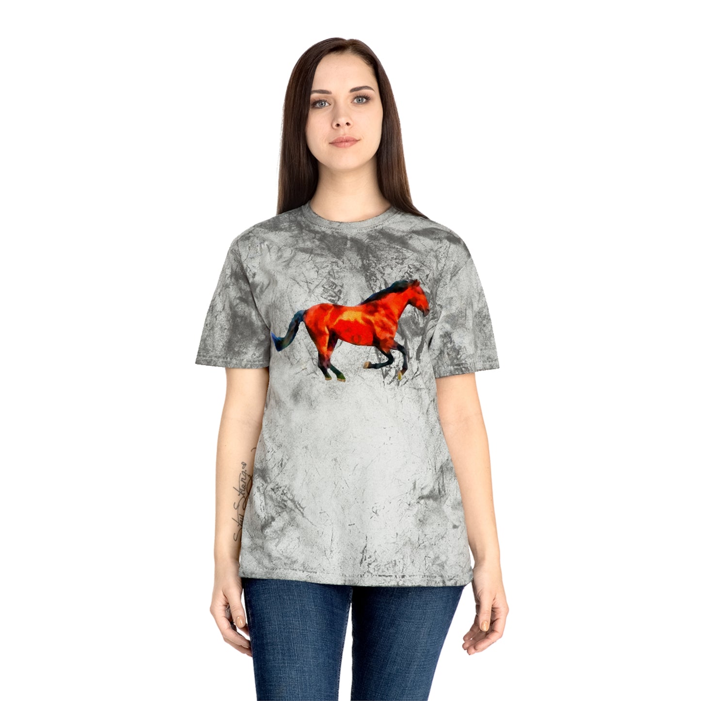 Horse 'Old Red' Unisex Cotton Color Blast T-Shirt