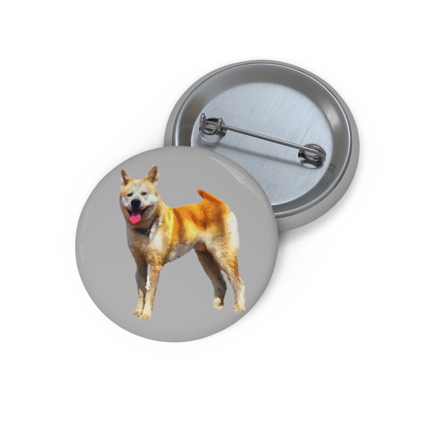 Akita Metal Pinback Buttons - Whimsical Artistry