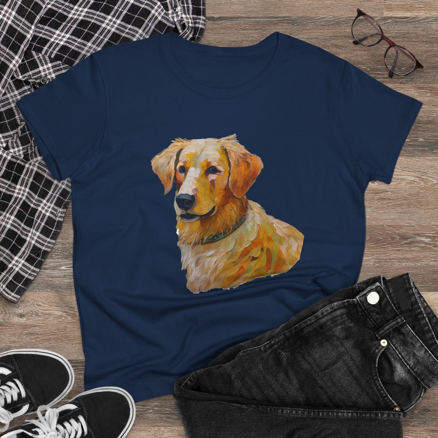Golden Retriever Puppy Women's Midweight Cotton Tee