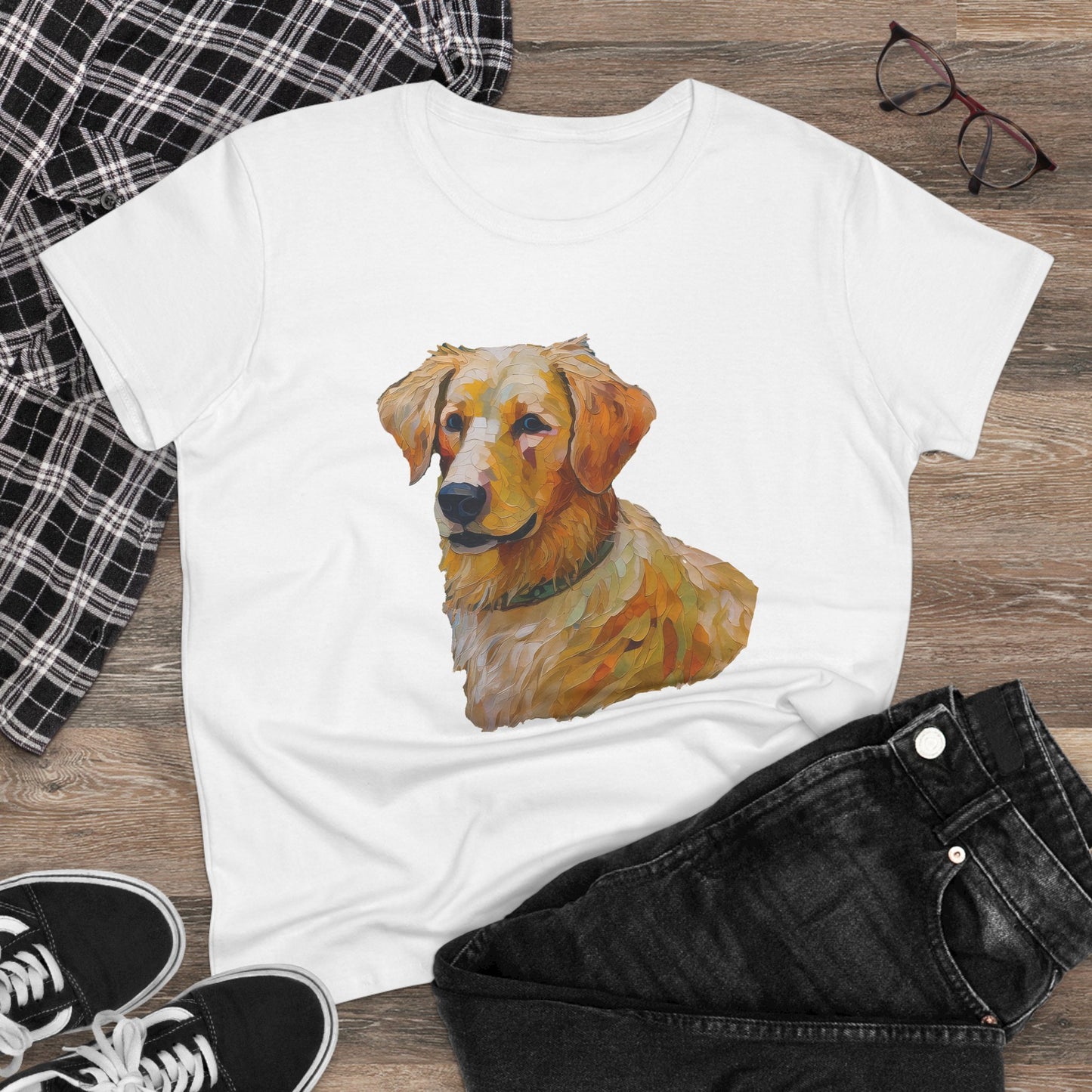 Golden Retriever Puppy Women's Midweight Cotton Tee