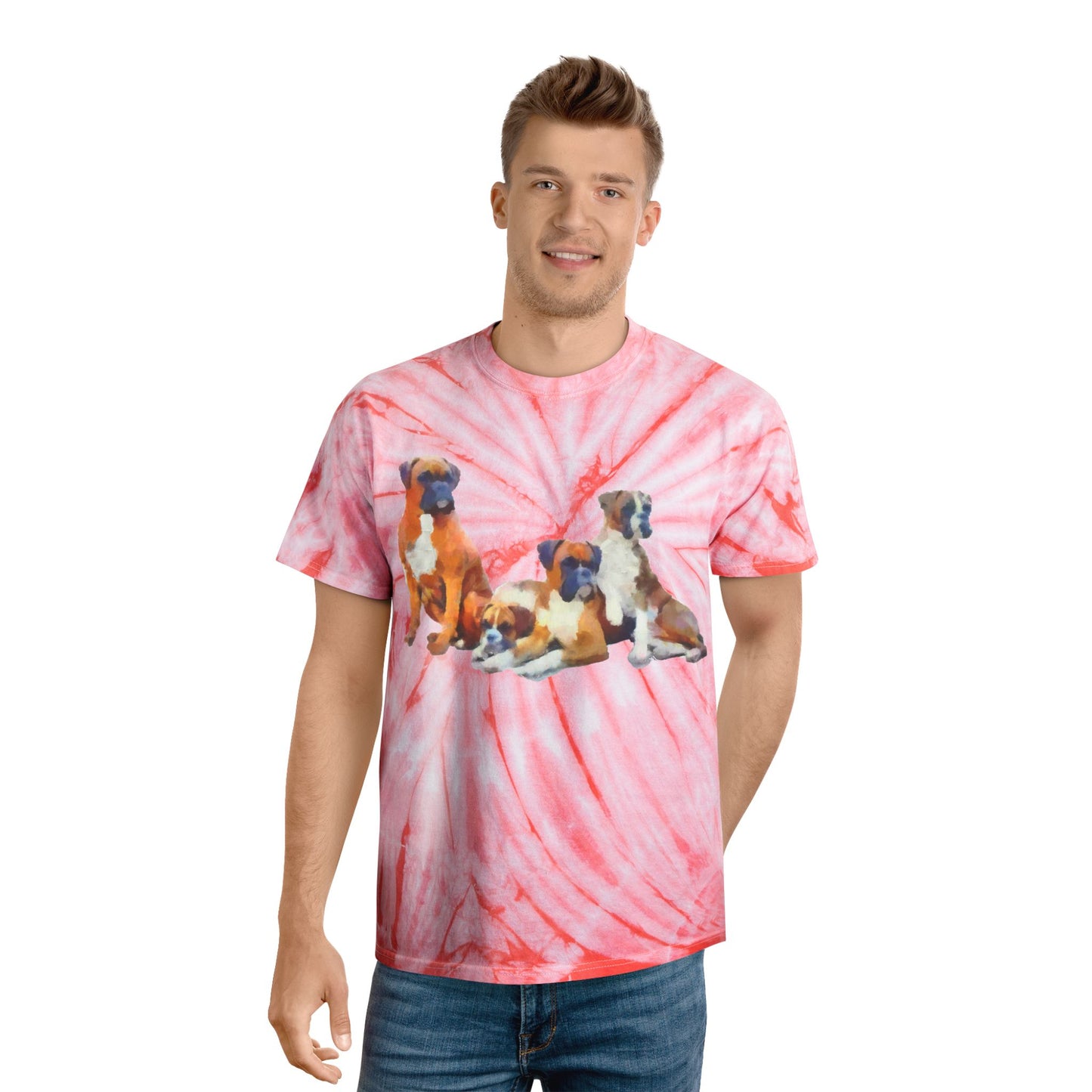 Boxer Quartet Unisex Cotton Tie-Dye Tee in Cyclone