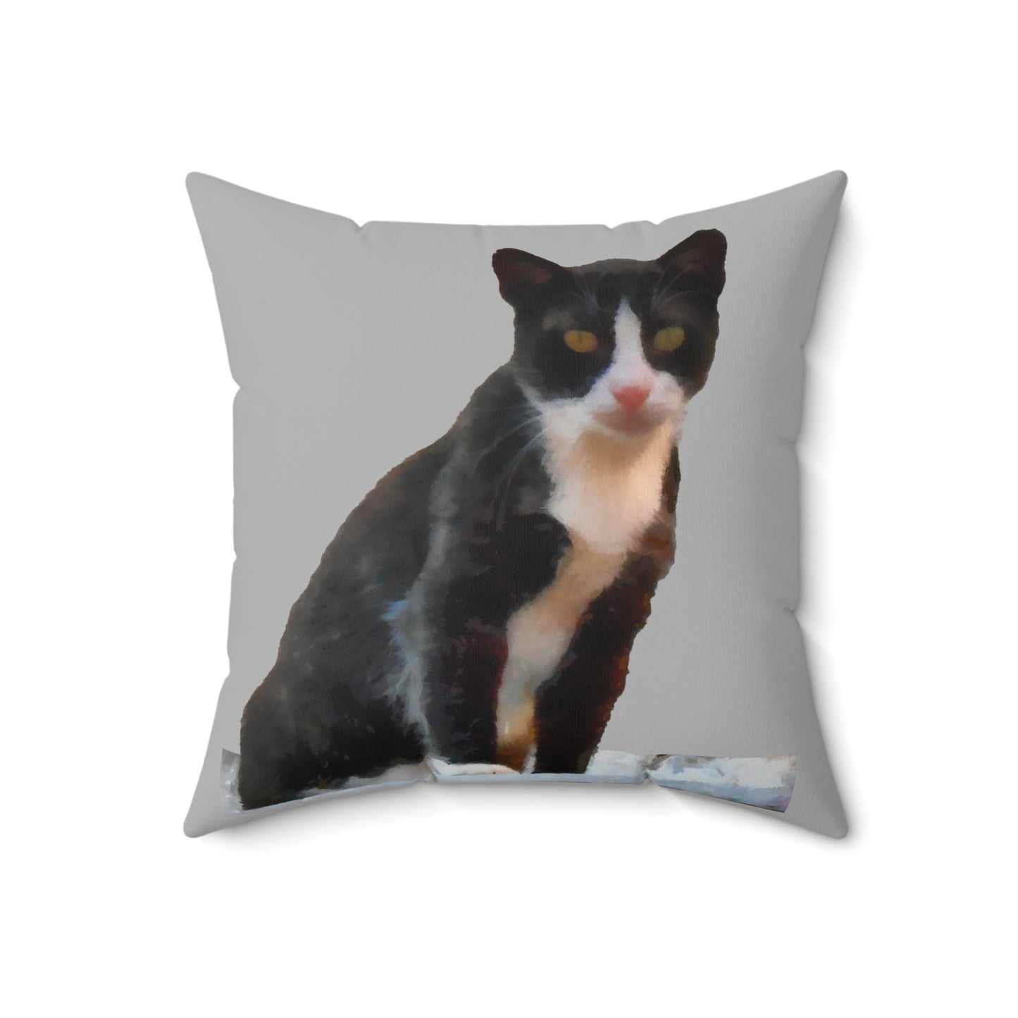 Cat from Hydra - Spun Polyester Throw Pillow