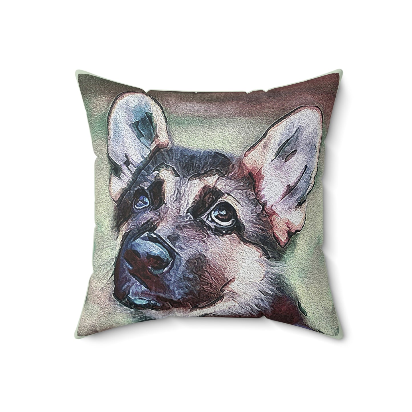 German Shepherd 'Sly' Spun Polyester Throw Pillow