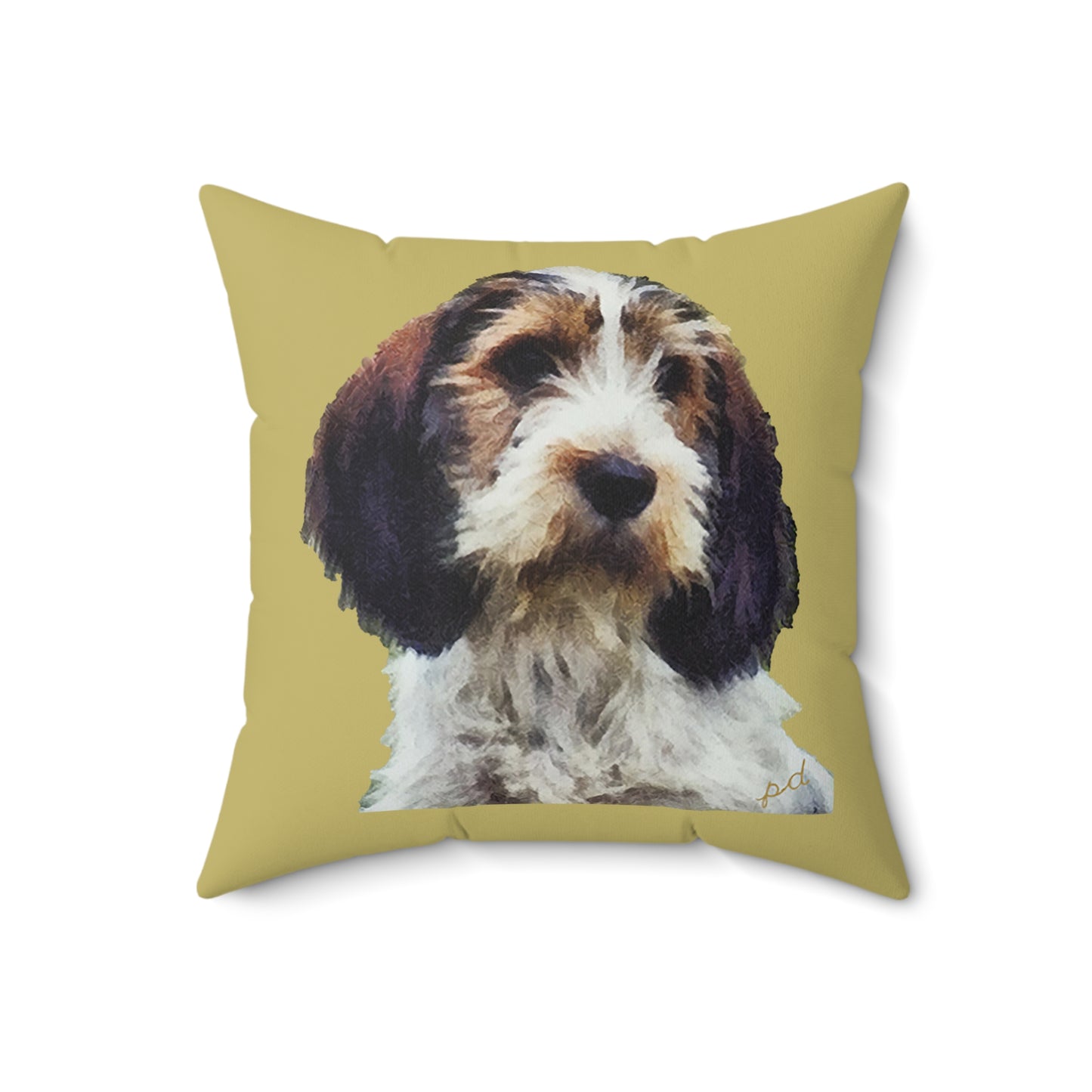 Petit Basset Griffon Vendéen Spun Polyester Throw Pillow