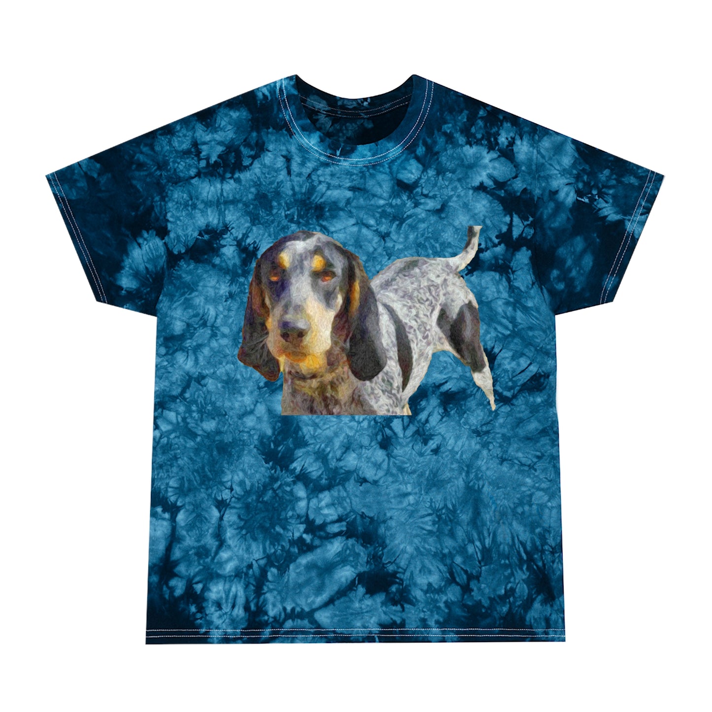 Blue Tick Coonhound Unisex Cotten Tie-Dye Tee, Crystal
