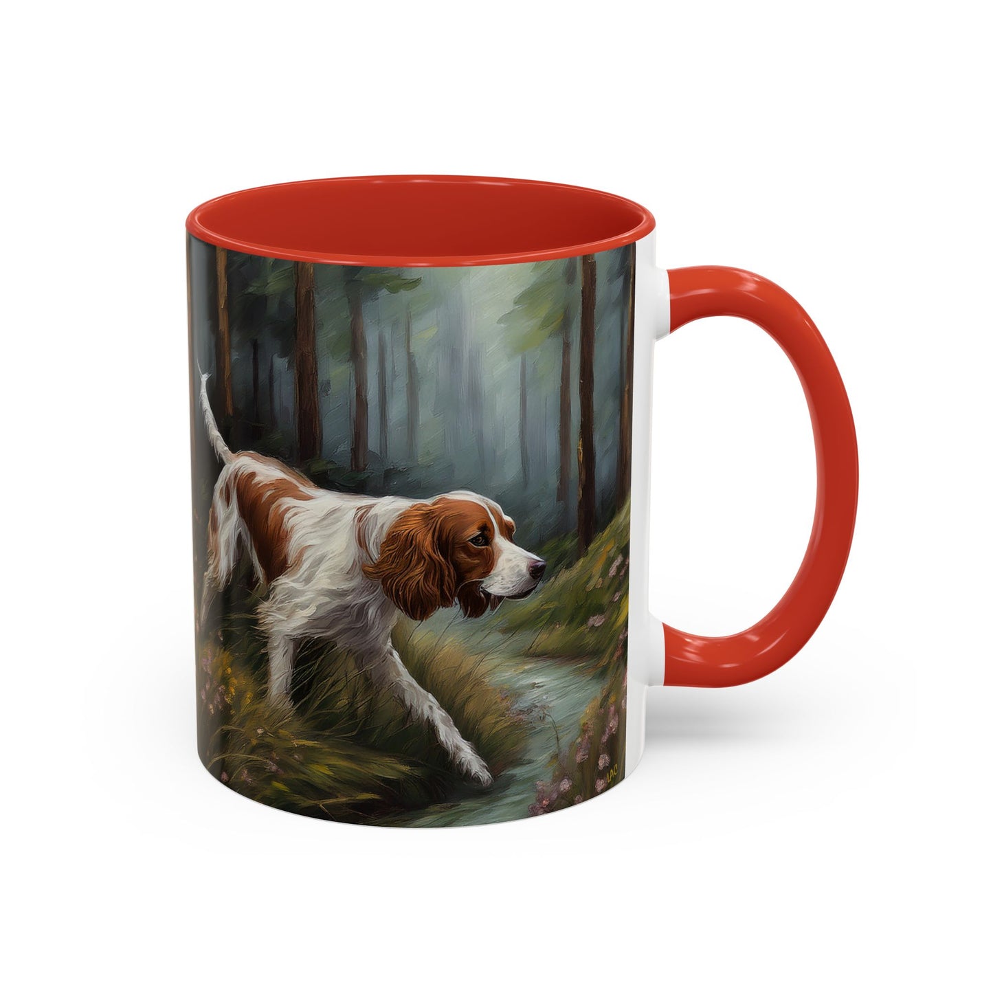 Irish Red & White Setter - Ceramic Accent Coffee Mug in Two Sizes
