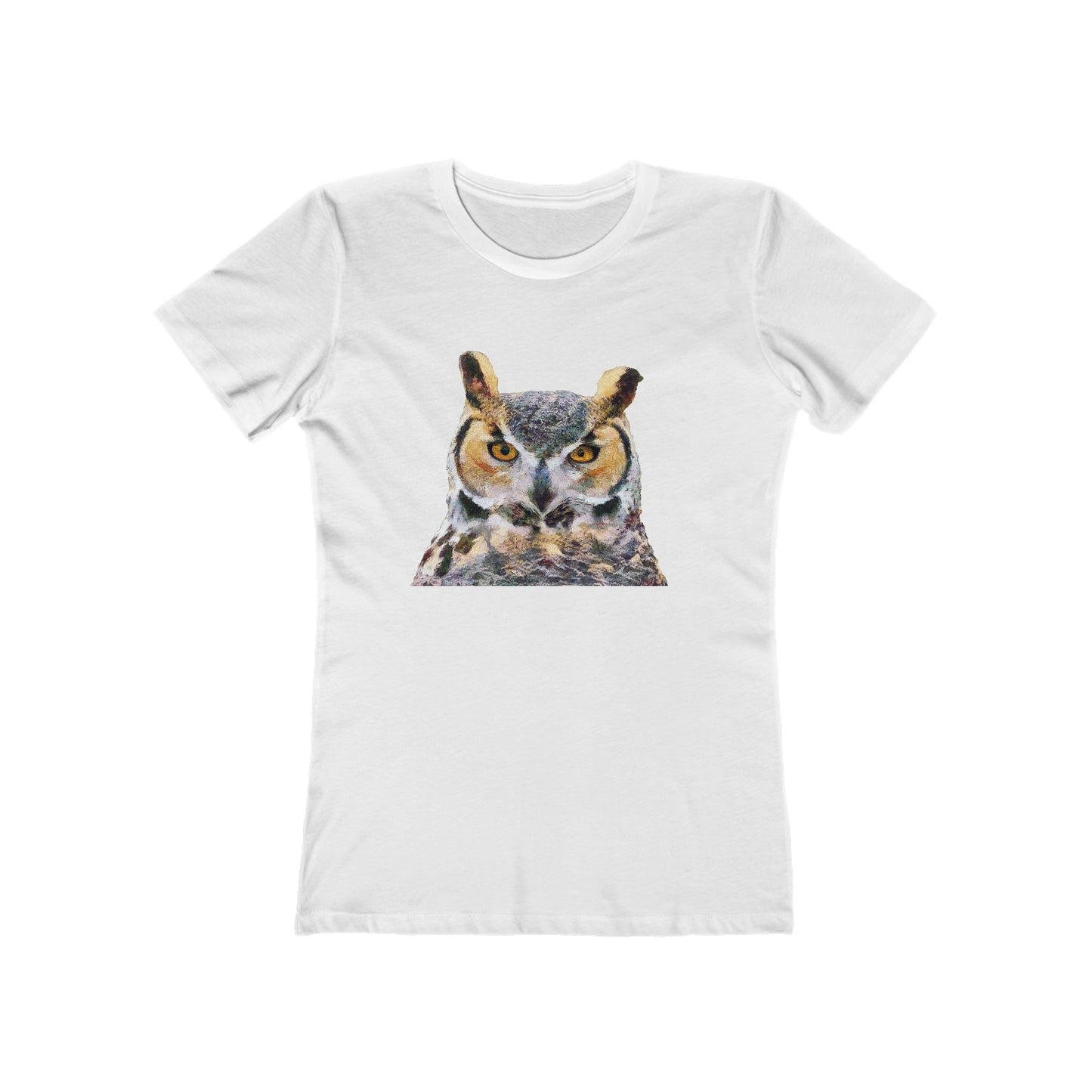 Great Horned Owl 'Hooty' - Women's Slim Fit Ringspun Cotton T-Shirt